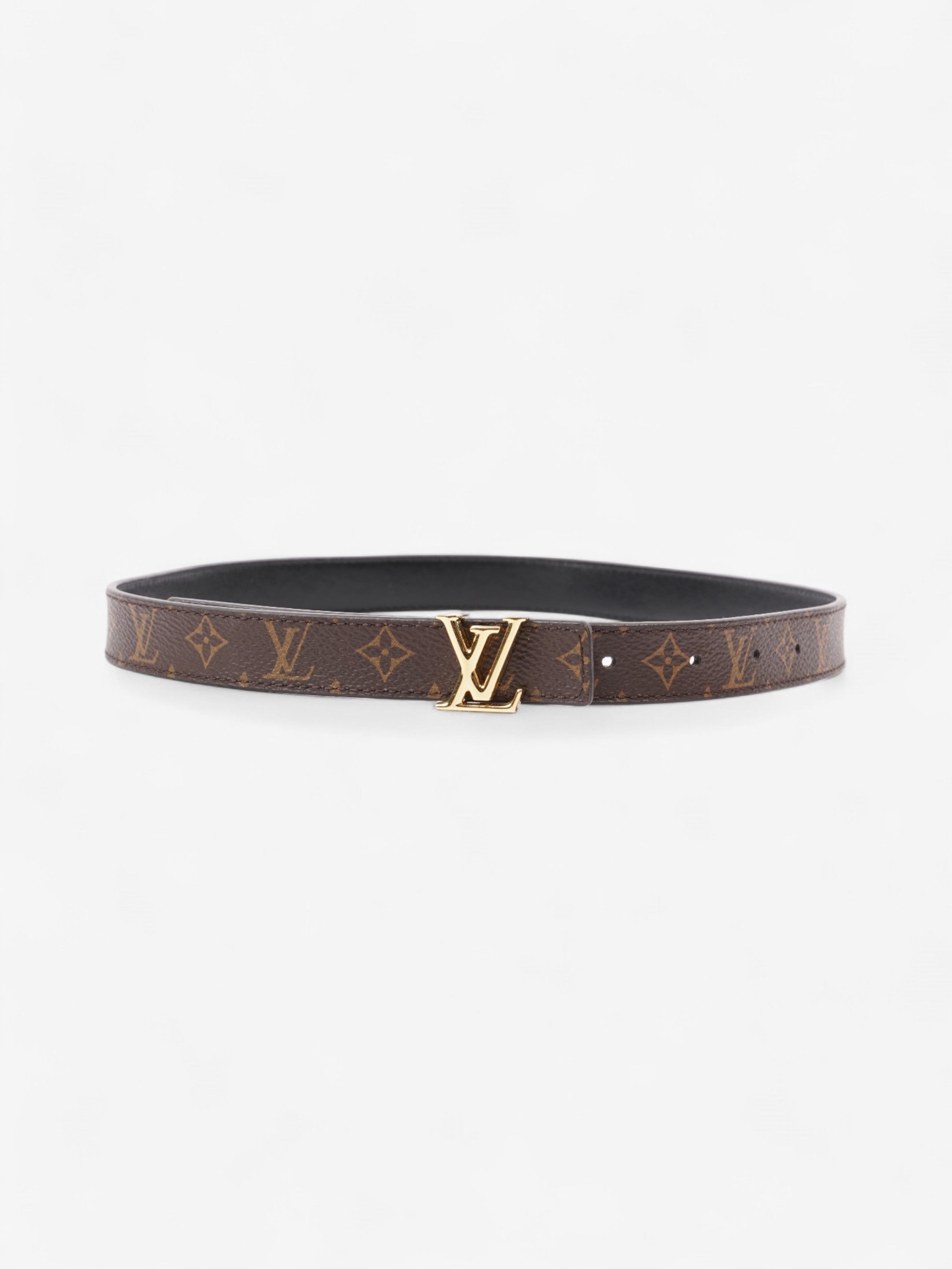 Louis Vuitton LV Initiales Reversible Belt Monogram / Black / Gold Coated Canvas 65cm / 26"