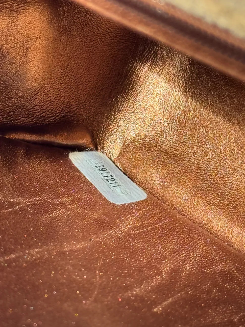 Chanel Vintage 1991 Bronze Metallic Brocade Mini Square Flap Bag