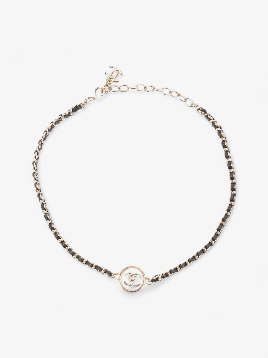 Chanel CC Chain Choker Black / Gold Base Metal 30cm