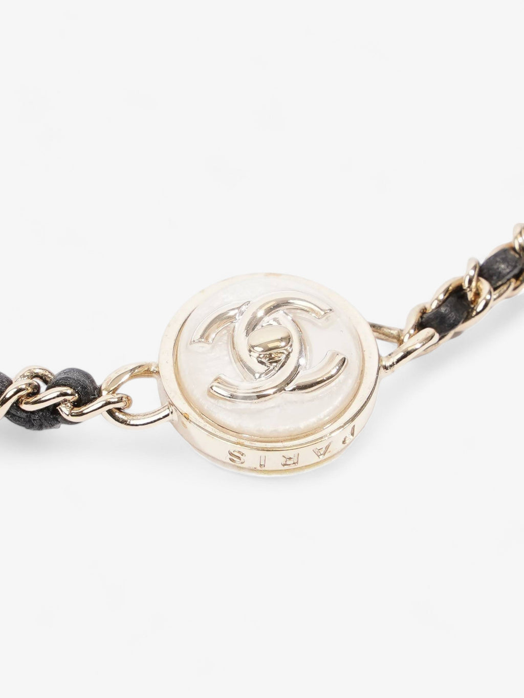 Chanel CC Chain Choker Black / Gold Base Metal 30cm