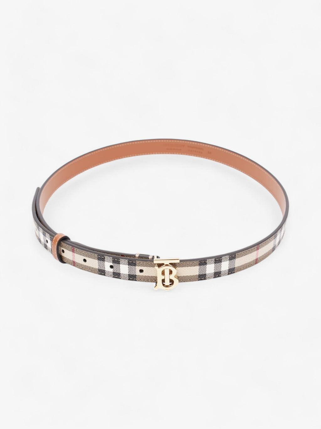 Burberry TB Belt Vintage Check / Gold Canvas Medium - 101cm