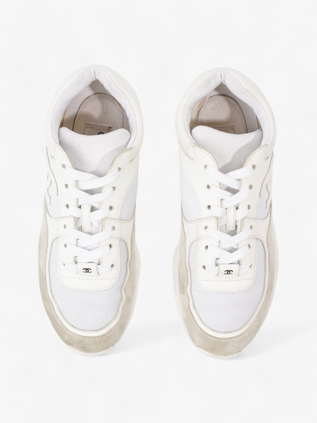 Chanel CC Logo Sneakers White  Suede EU 39 UK 6