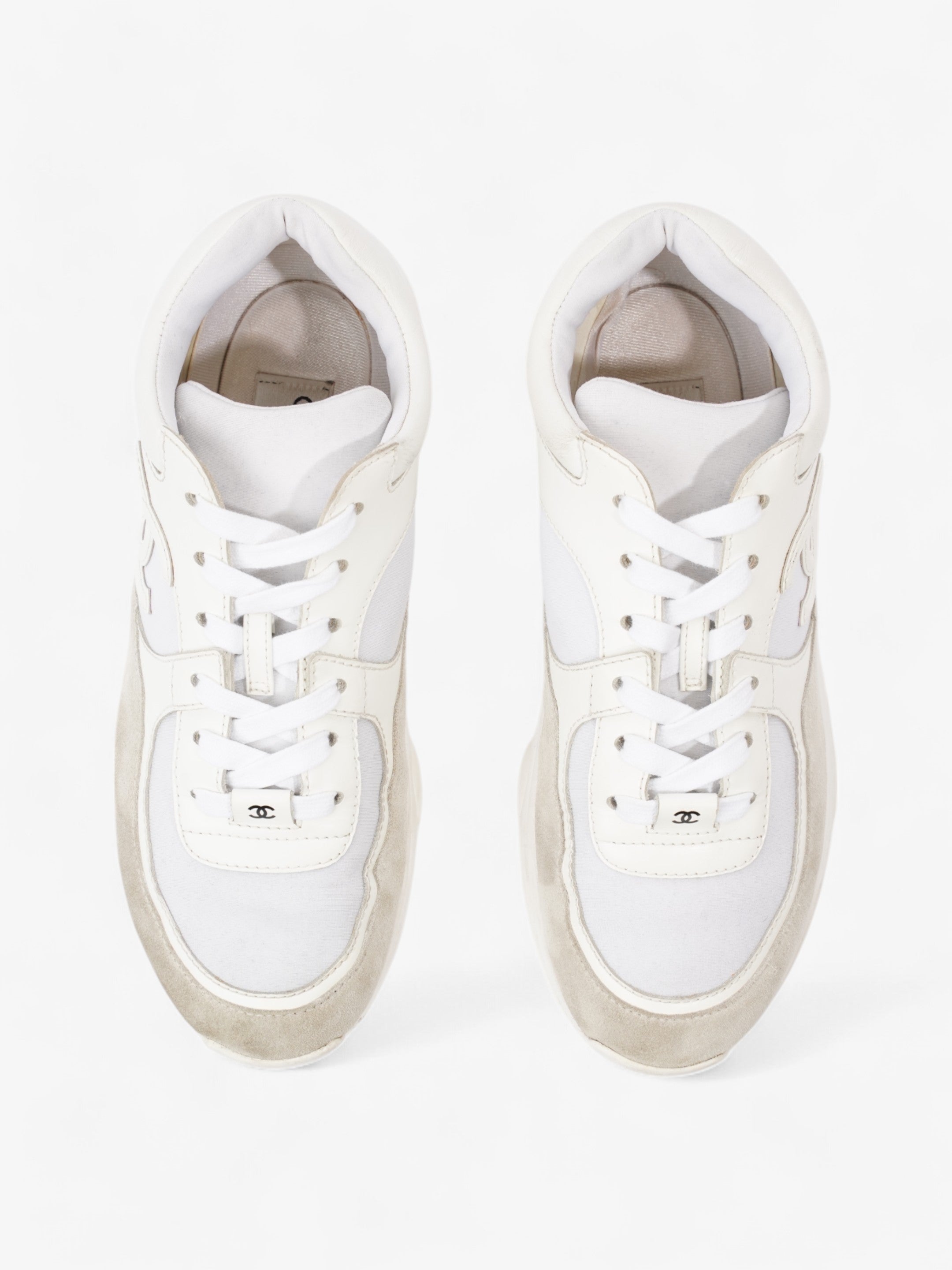Chanel CC Logo Sneakers White  Suede EU 39 UK 6