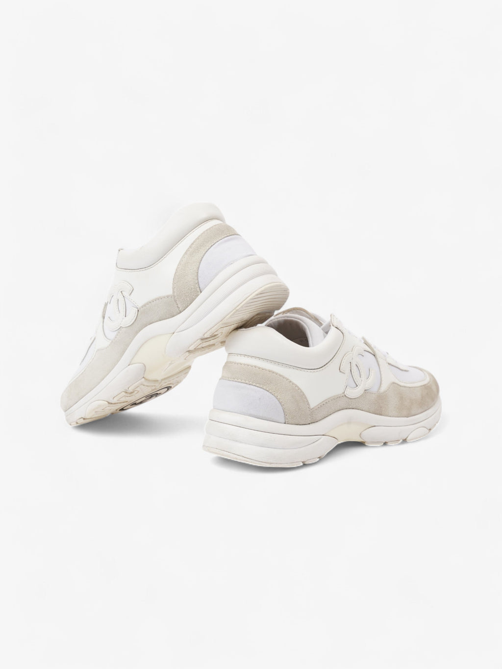Chanel CC Logo Sneakers White  Suede EU 39 UK 6