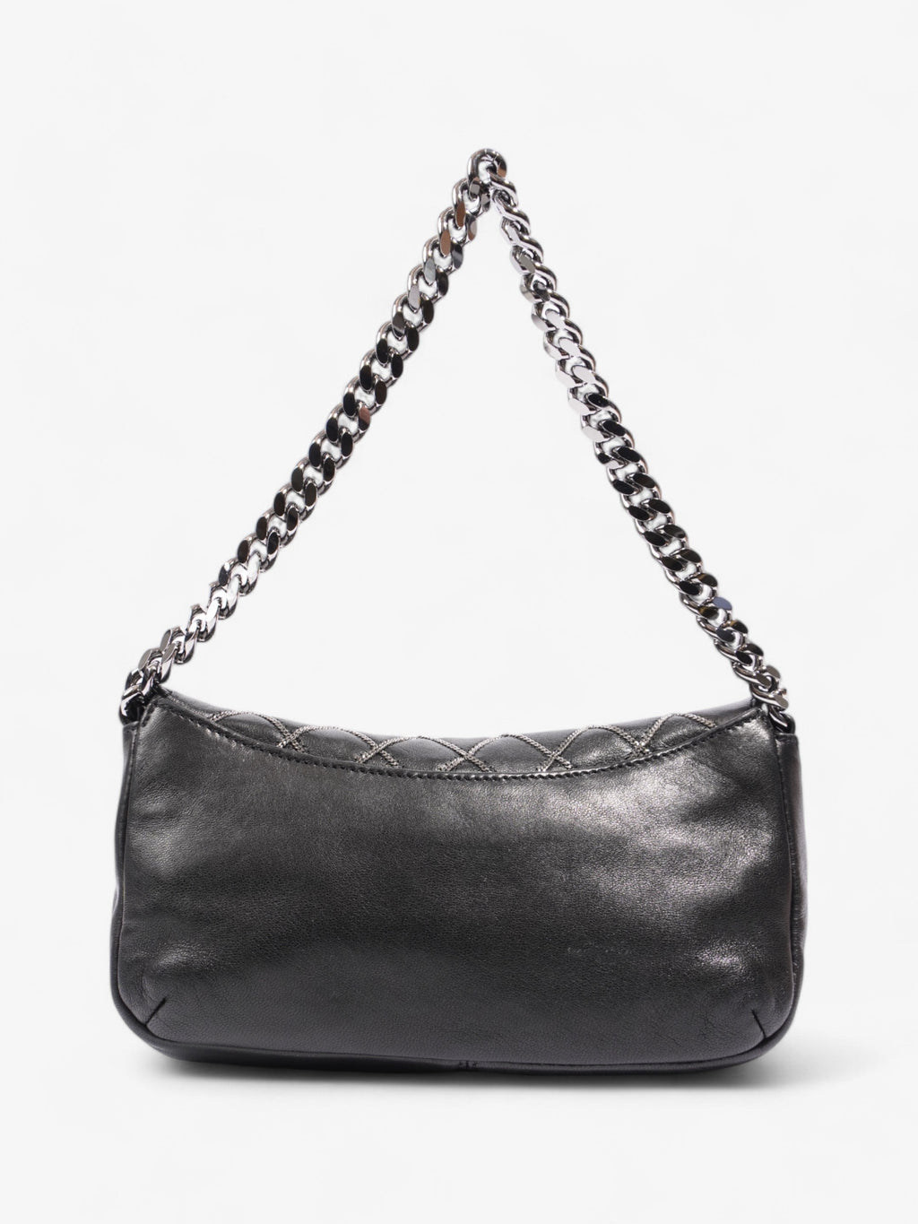 Chanel Chain Stitch Flap Bag Black Lambskin Leather