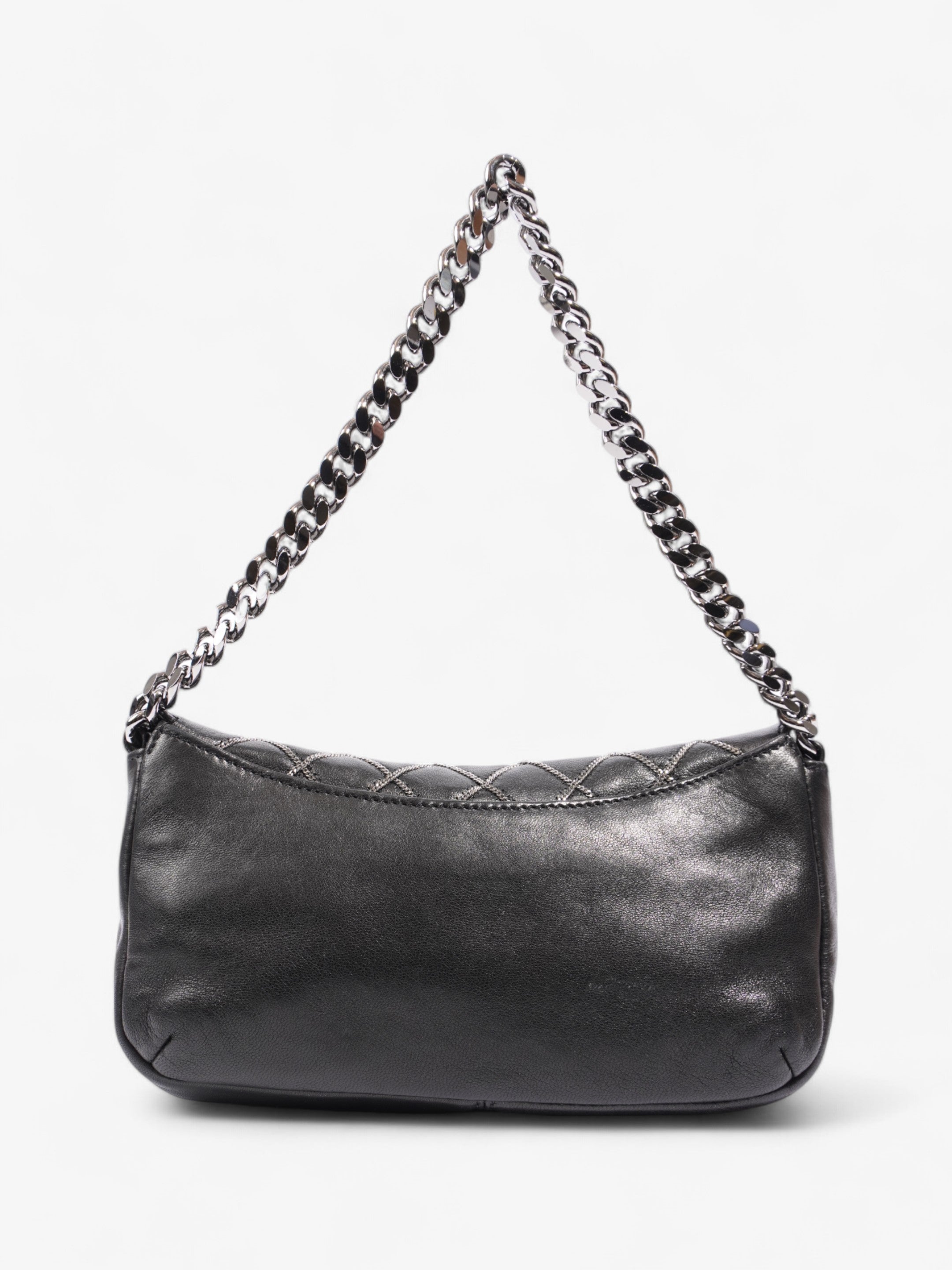 Chanel Chain Stitch Flap Bag Black Lambskin Leather