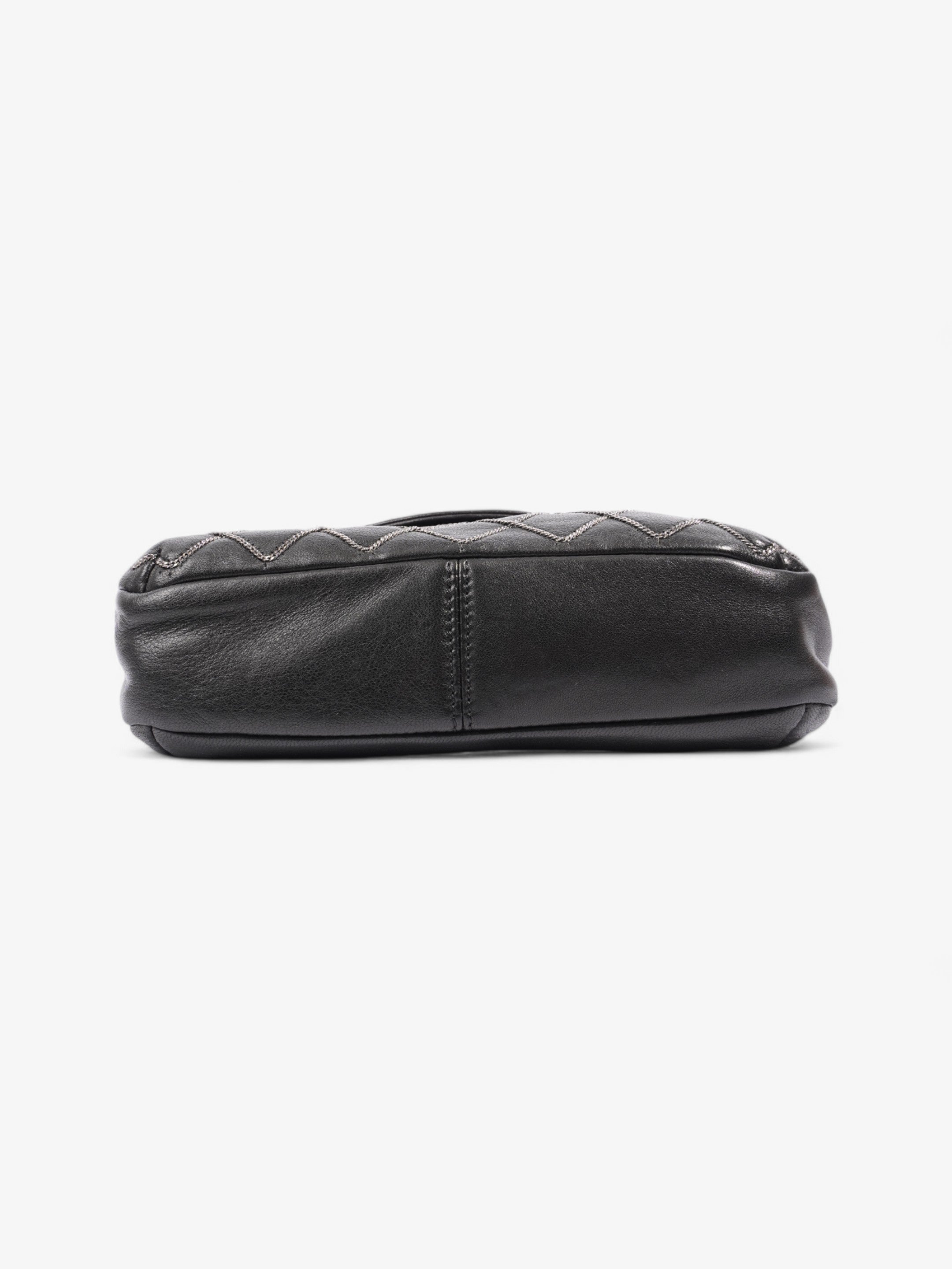 Chanel Chain Stitch Flap Bag Black Lambskin Leather