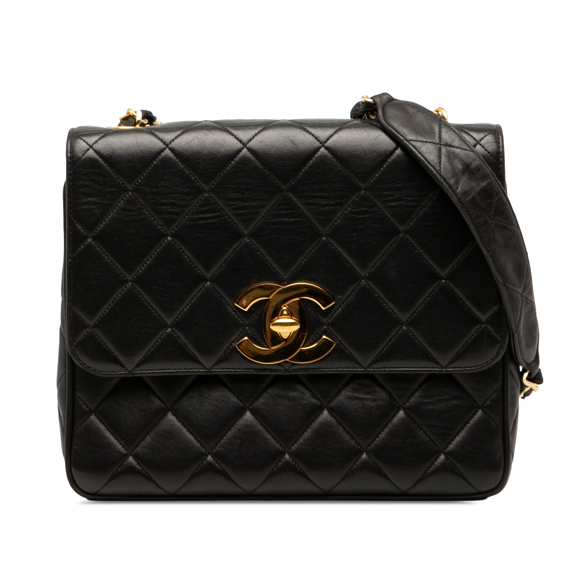 Vintage Square CC Flap Bag Quilted Lambskin Medium