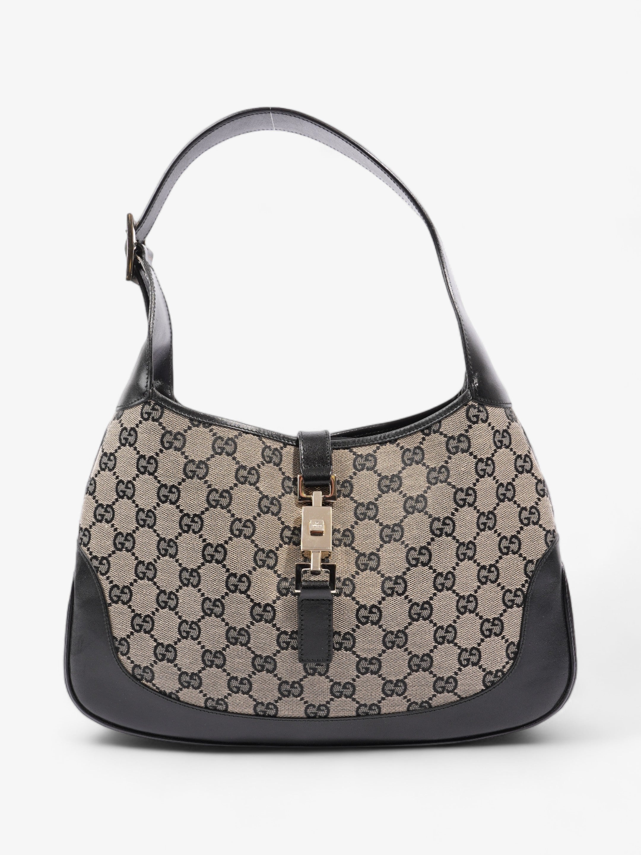 Gucci Jackie Beige And Black GG Supreme Canvas