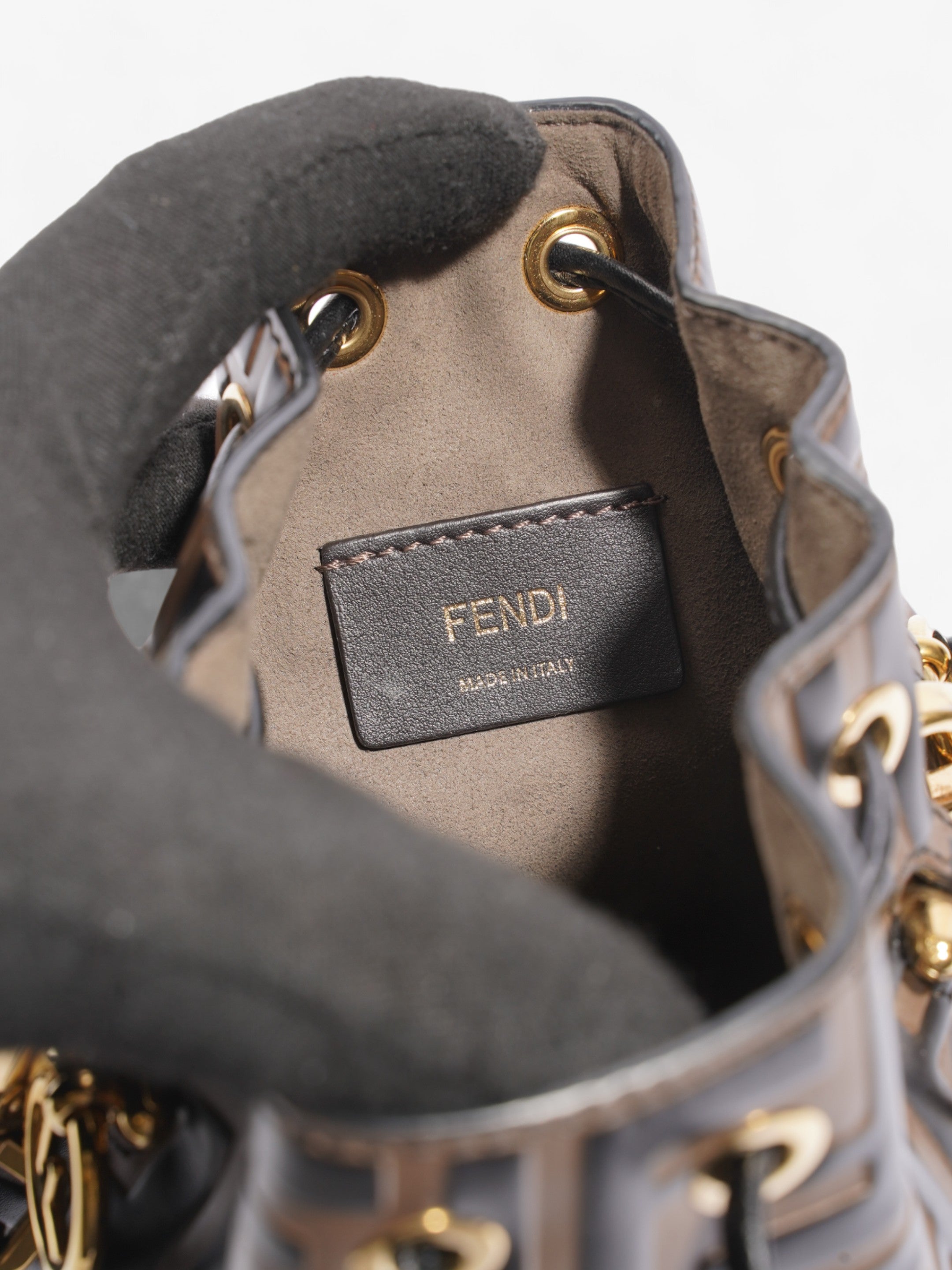 Fendi Mon Tresor Brown  / Black Calfskin Leather Mini