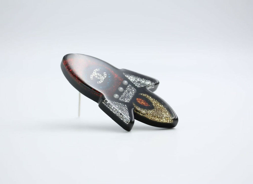 Chanel 17S Resin Rocket Glitter Creative Brooch