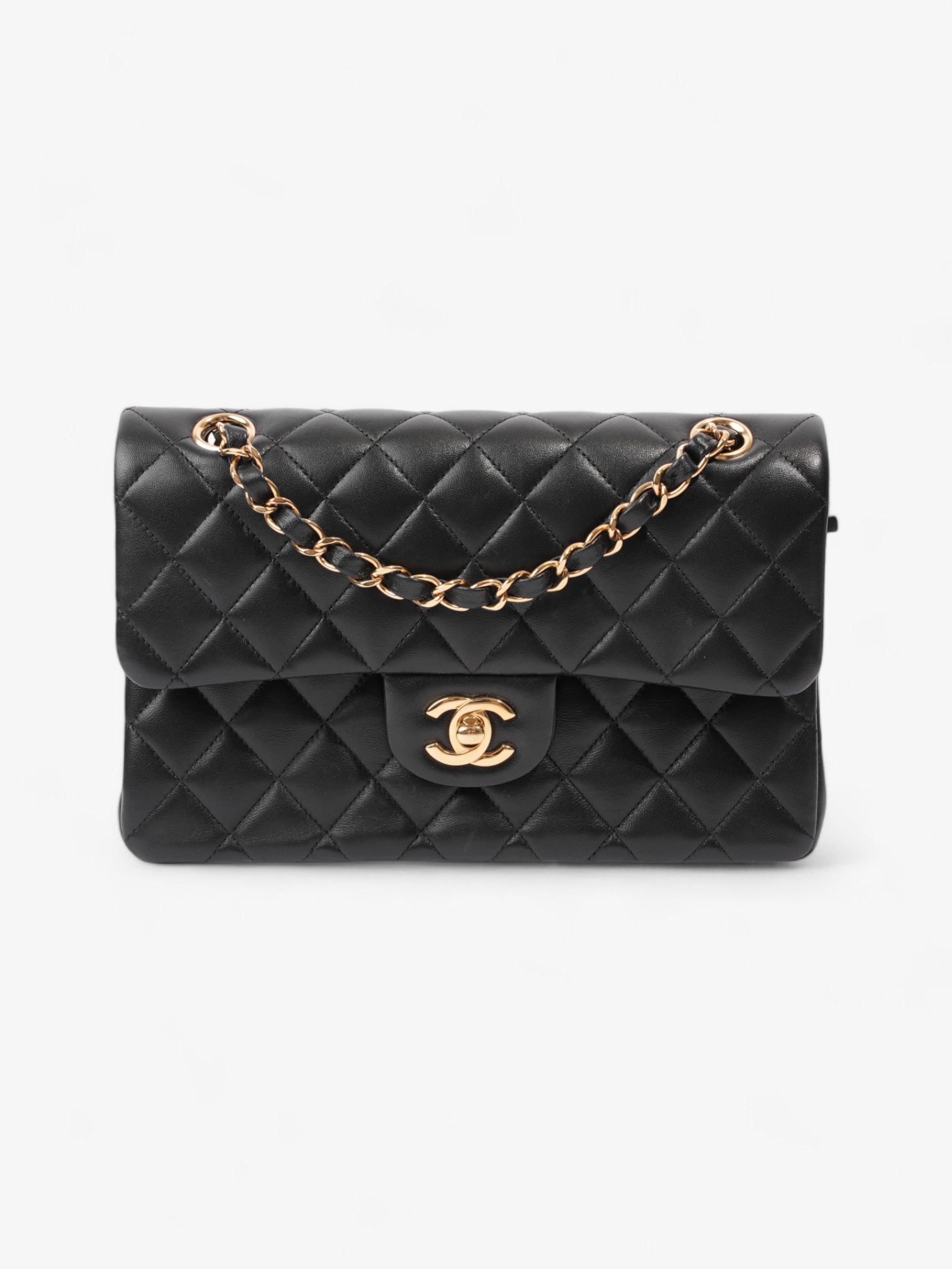 Chanel Classic Double Flap Black Lambskin Leather Small