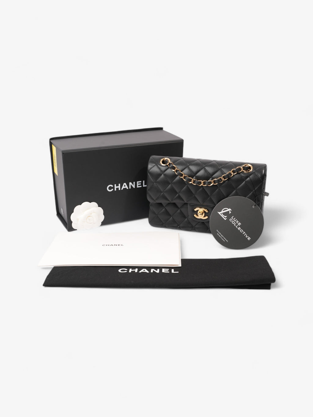 Chanel Classic Double Flap Black Lambskin Leather Small