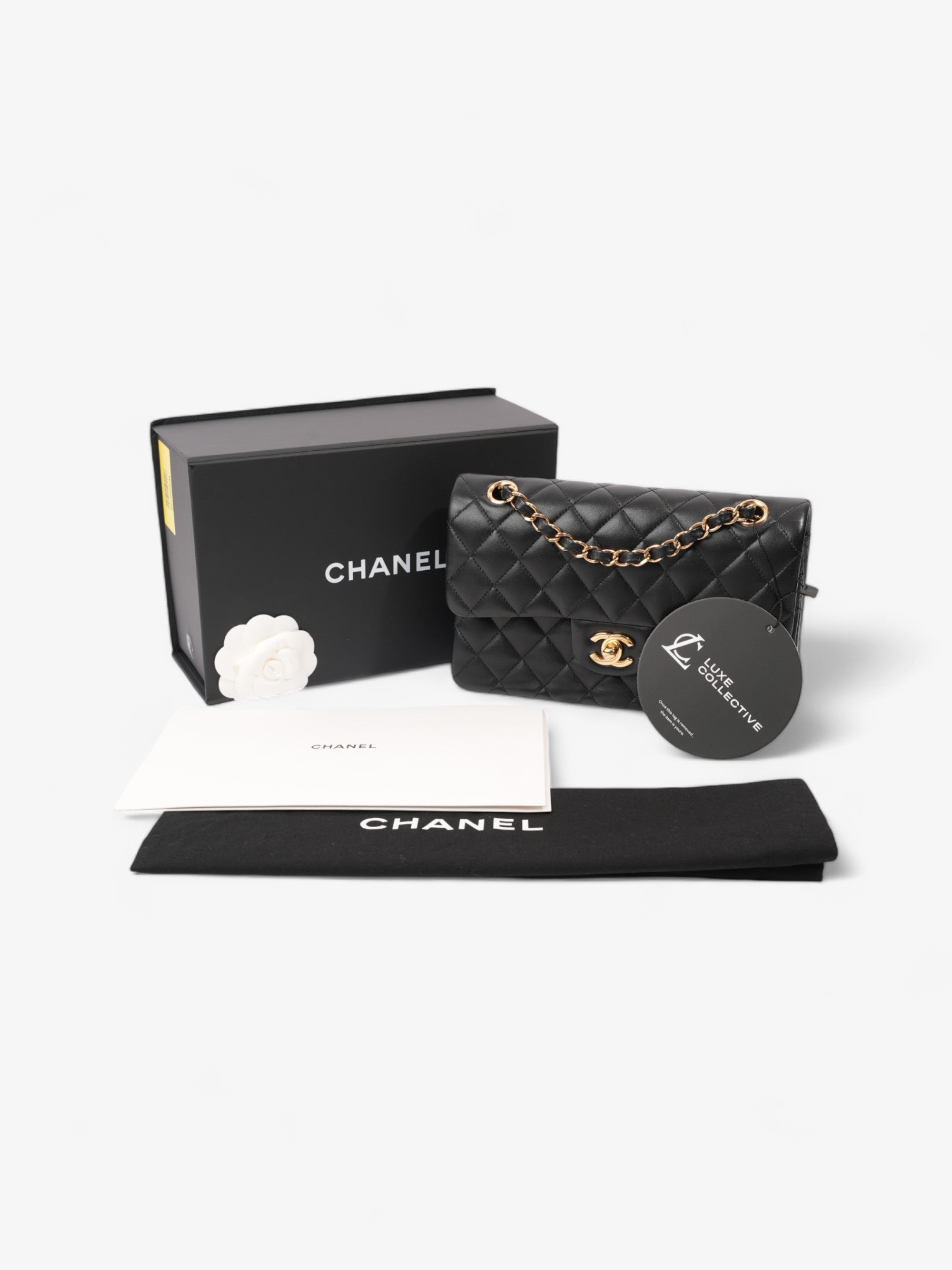 Chanel Classic Double Flap Black Lambskin Leather Small