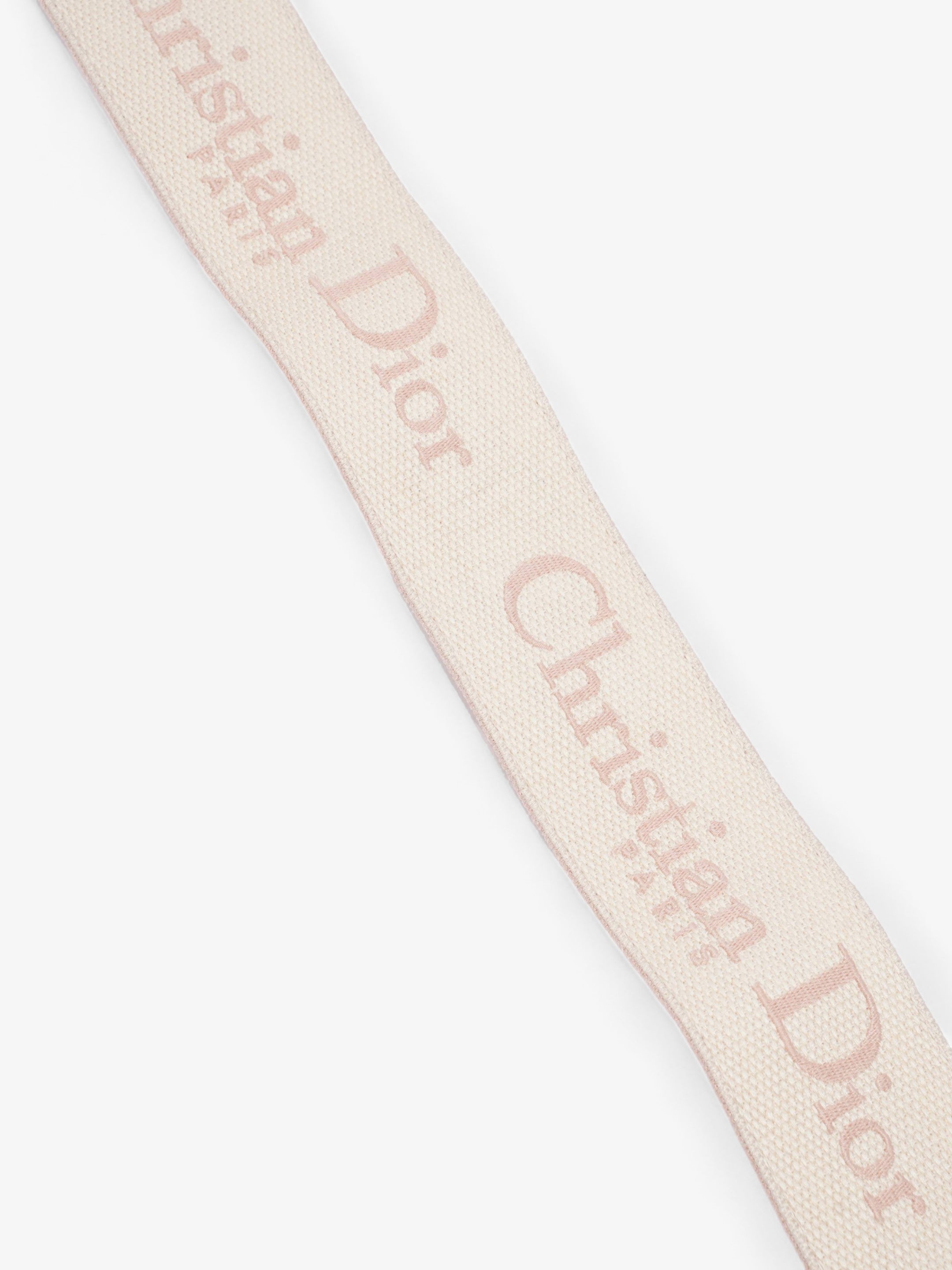 Christian Dior Embroidered Strap Beige / Rose Canvas