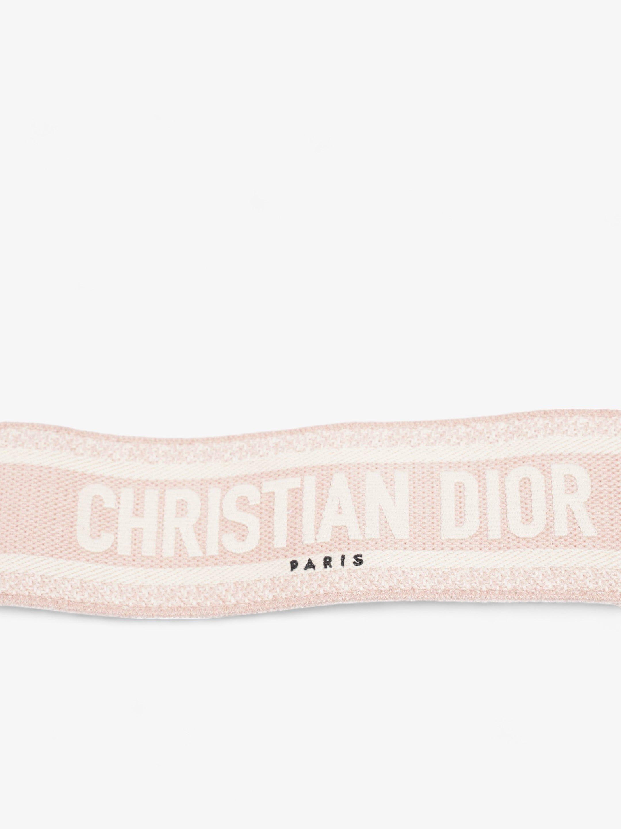 Christian Dior Embroidered Strap Beige / Rose Canvas