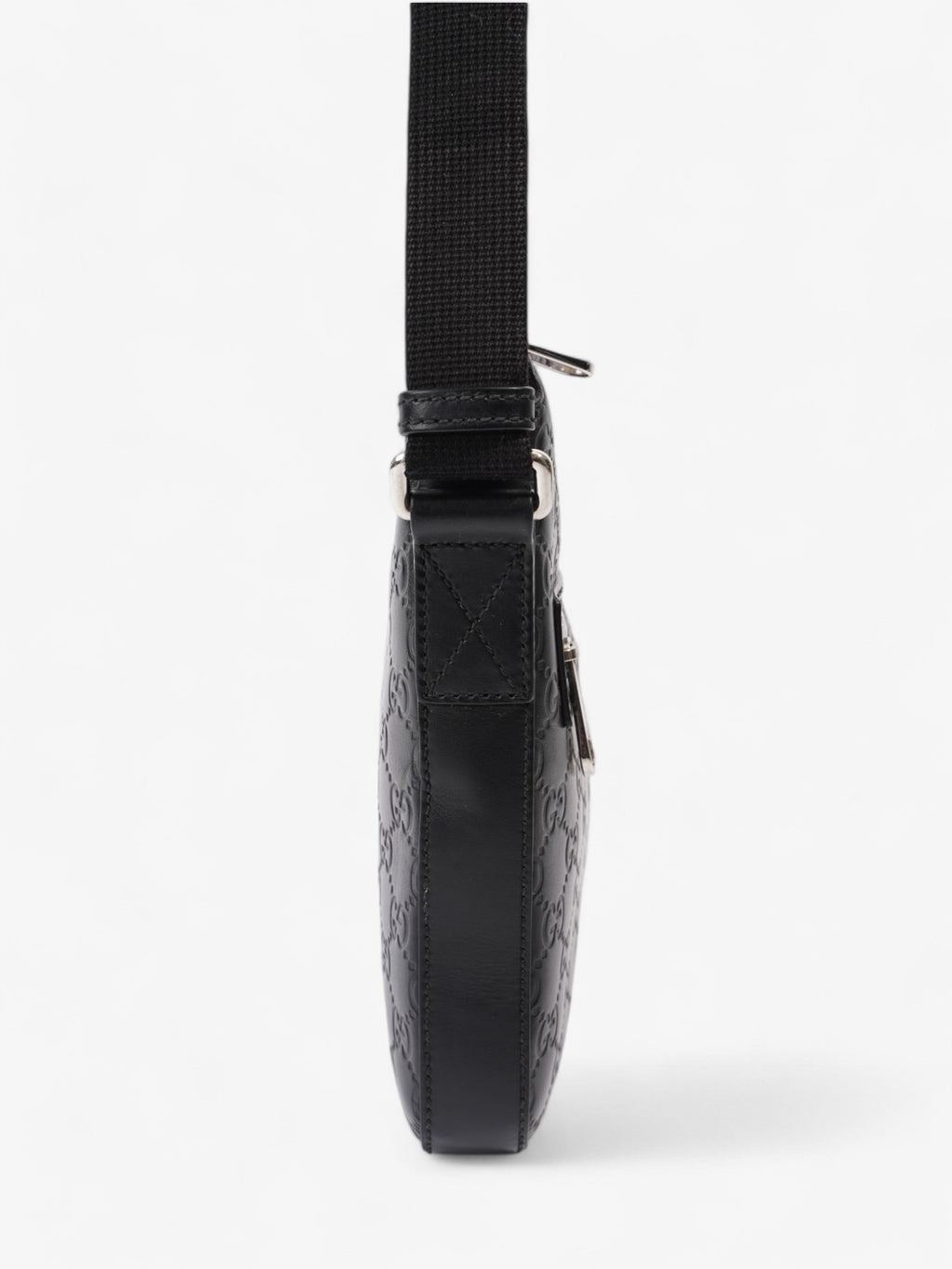 Gucci Signature Messenger Bag Black Leather