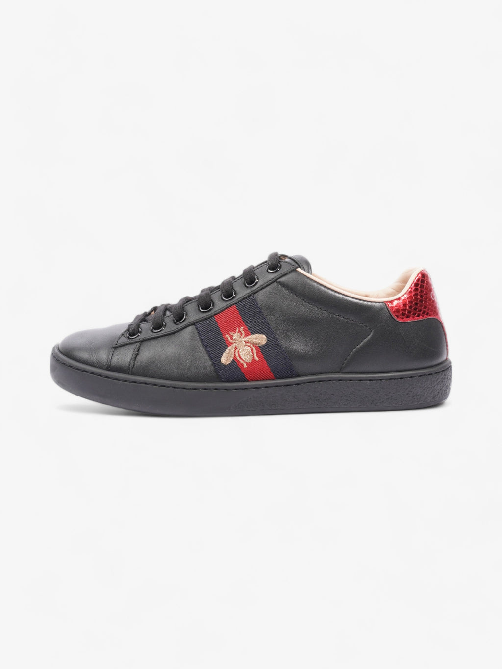 Gucci Ace Embroidered Bee Black / Red / Navy Leather EU 35.5 UK 2.5