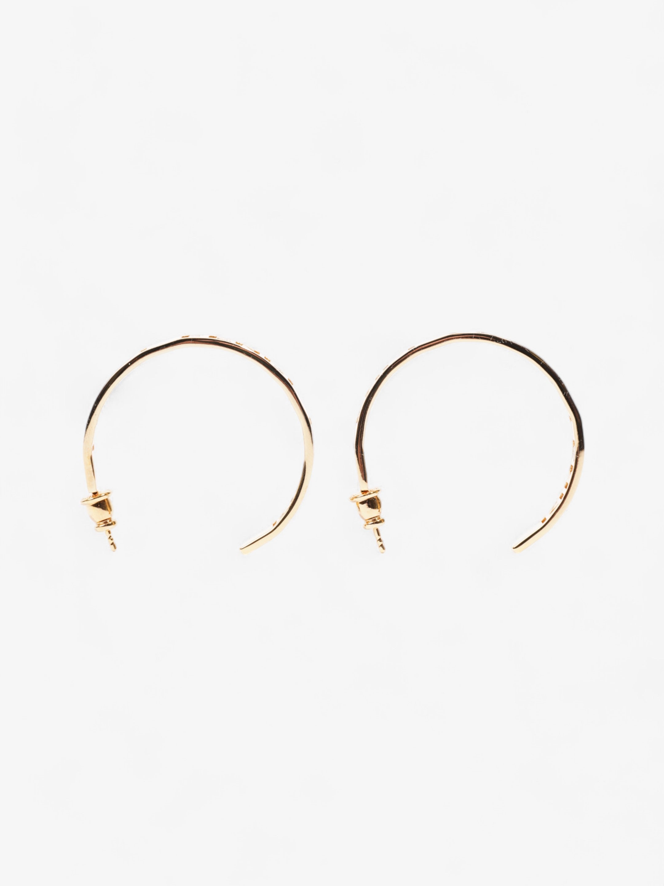 Fendi Logo Hoop Earrings Gold Base Metal