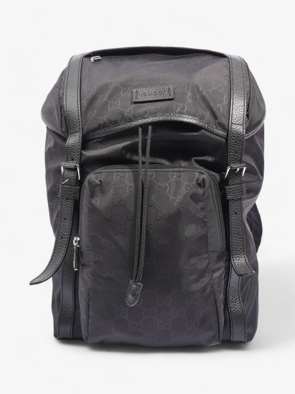 Gucci Travel Drawstring Rucksack Black GG Supreme Nylon