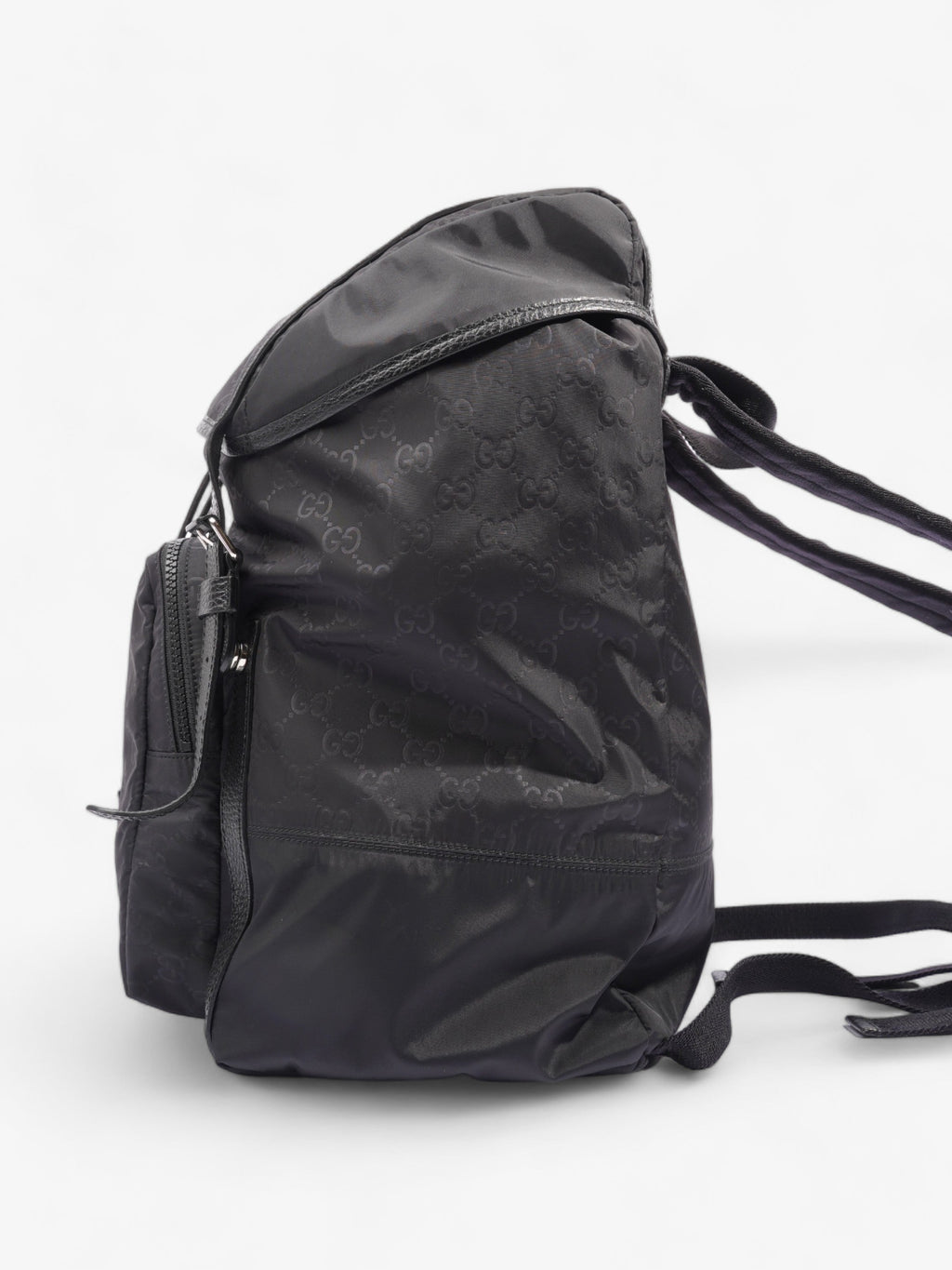 Gucci Travel Drawstring Rucksack Black GG Supreme Nylon