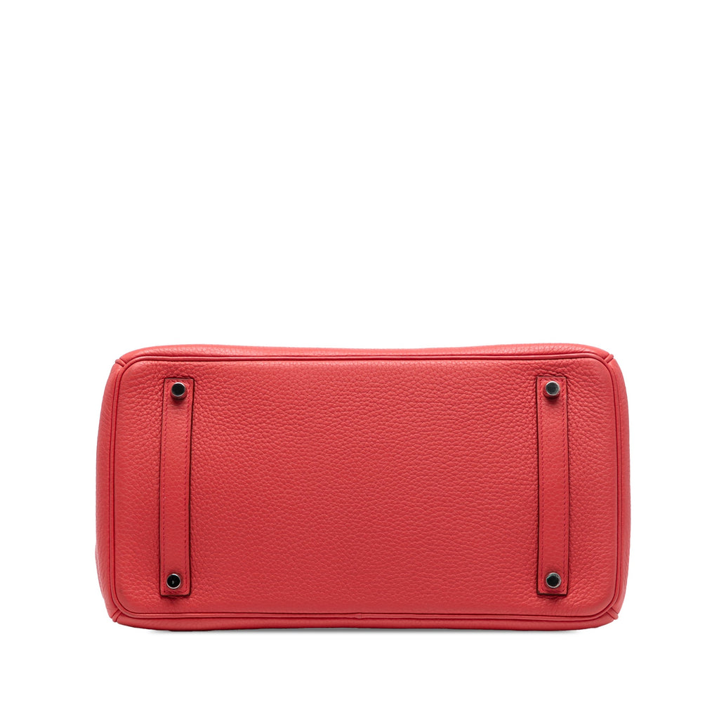 Birkin Handbag Red Clemence with Palladium Hardware 35