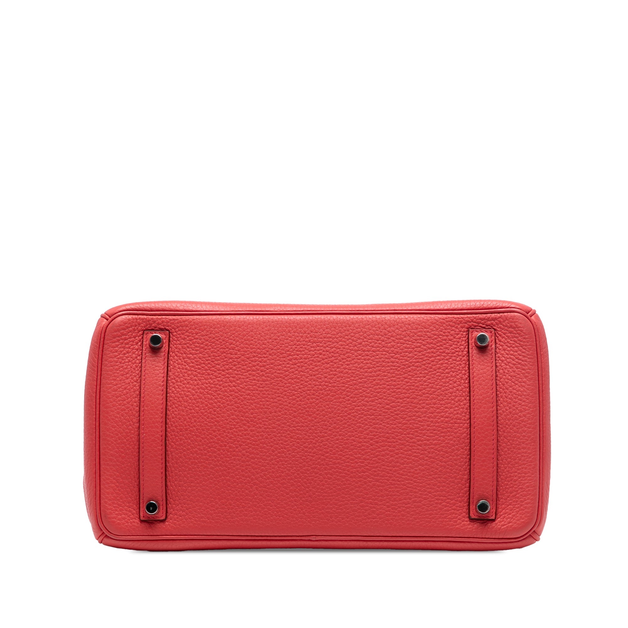 Birkin Handbag Red Clemence with Palladium Hardware 35