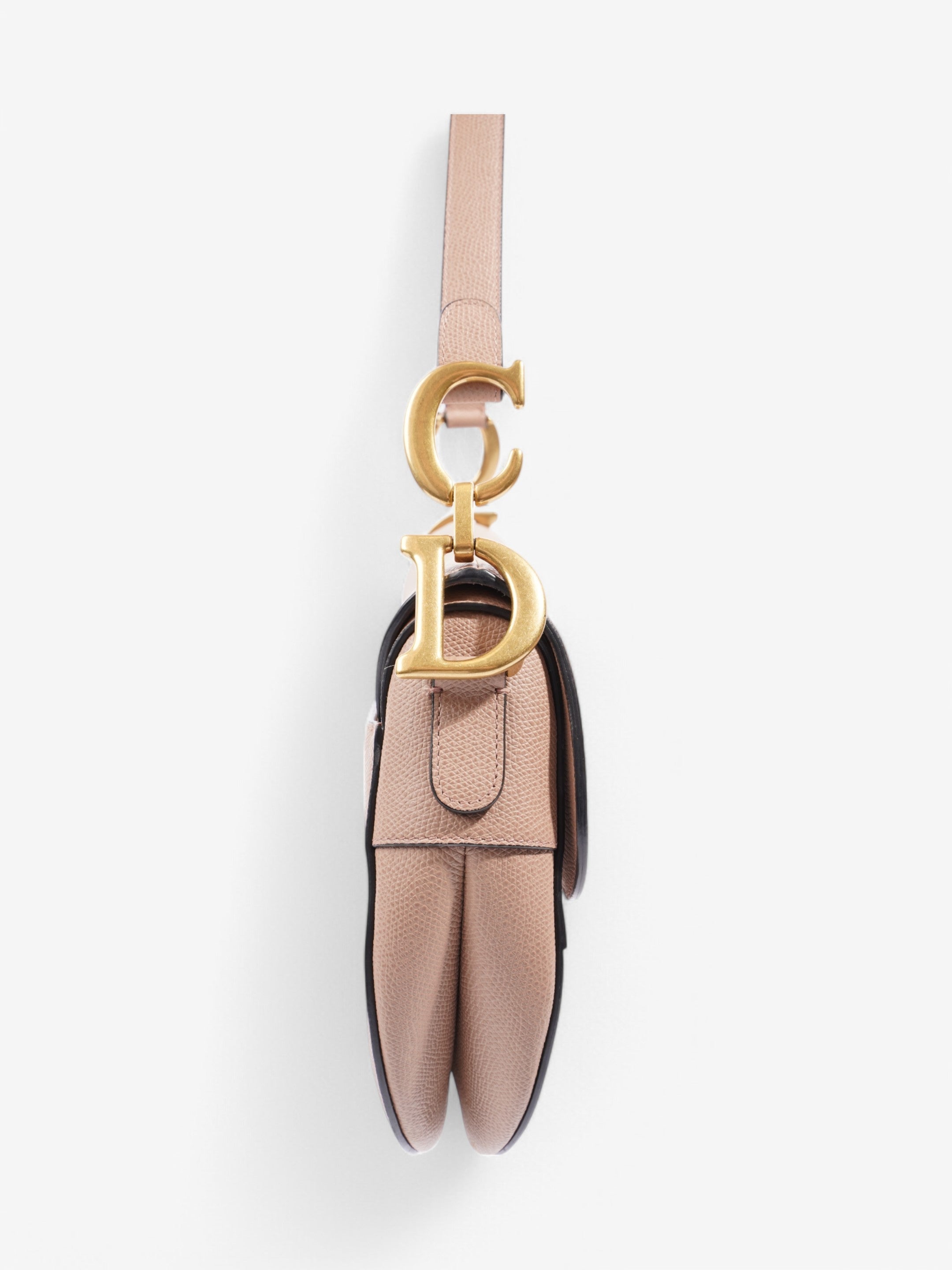 Christian Dior Saddle Bag Rose Beige  Calfskin Leather