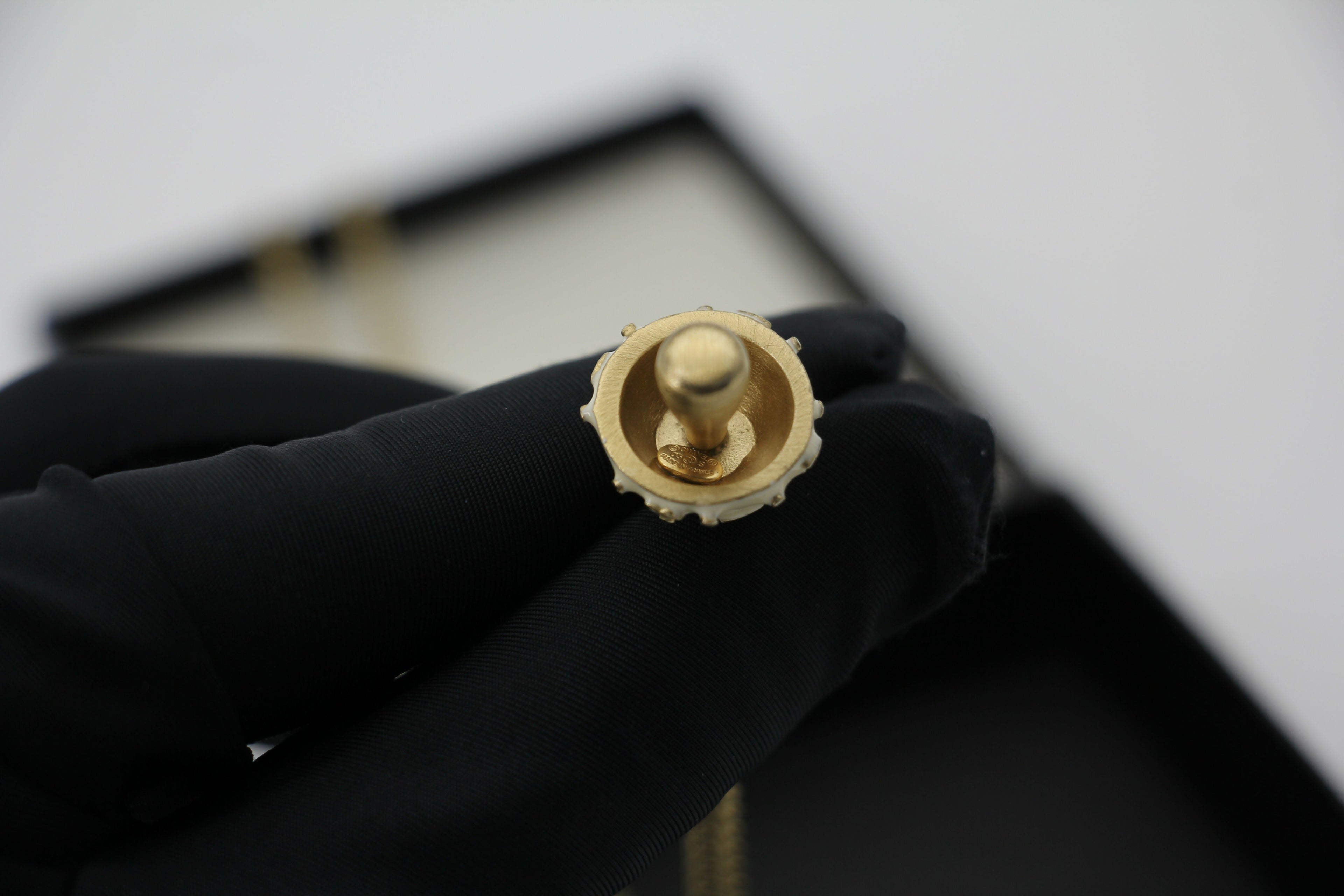 Chanel Vintage 03S Metal White Mushroom Necklace