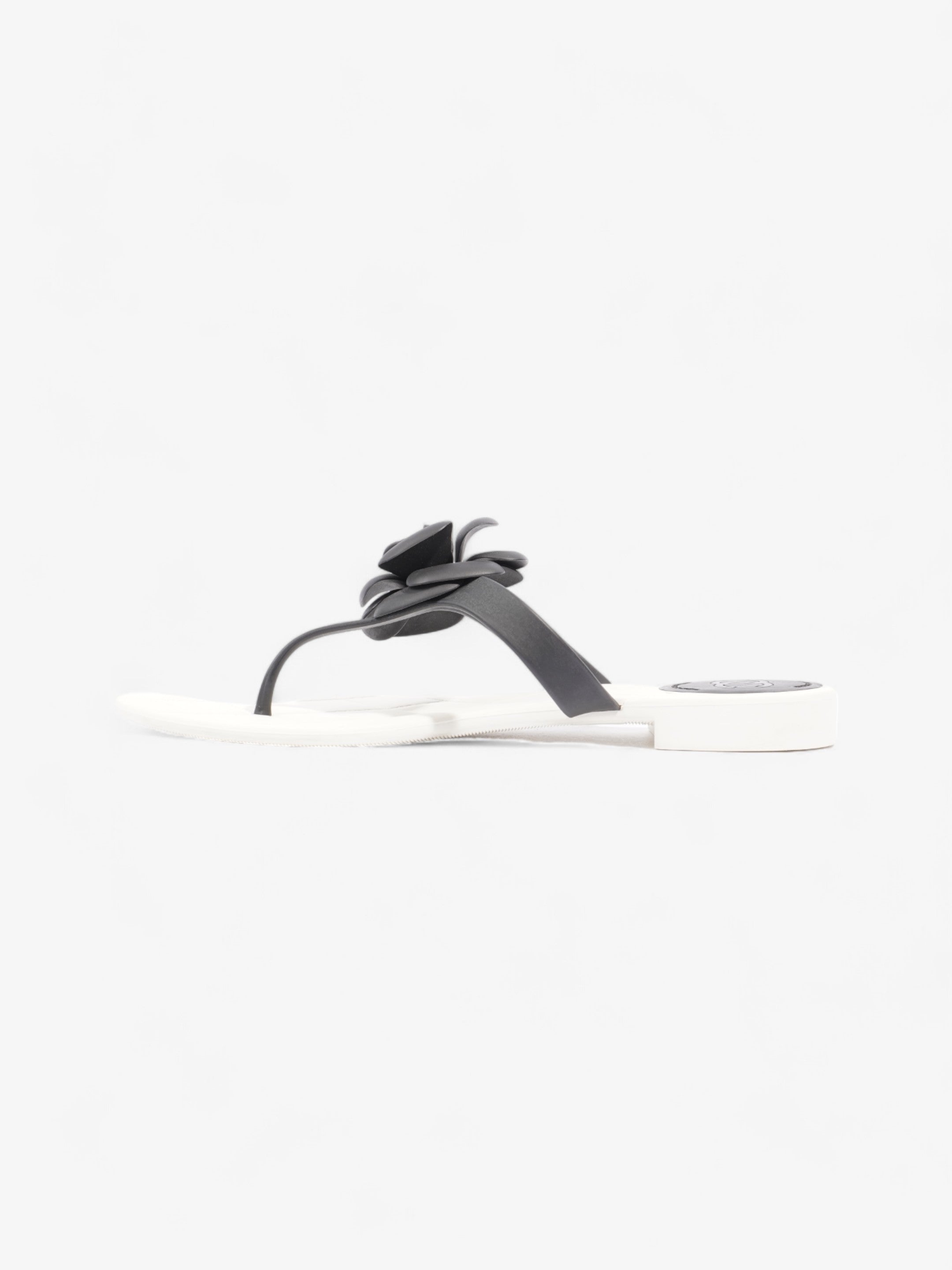 Chanel Camellia White / Black Rubber EU 40 UK 7