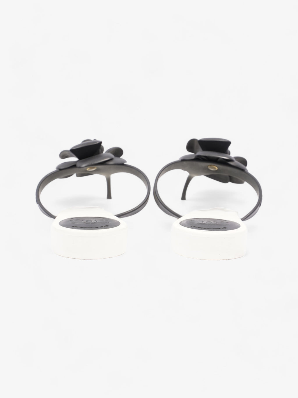 Chanel Camellia White / Black Rubber EU 40 UK 7