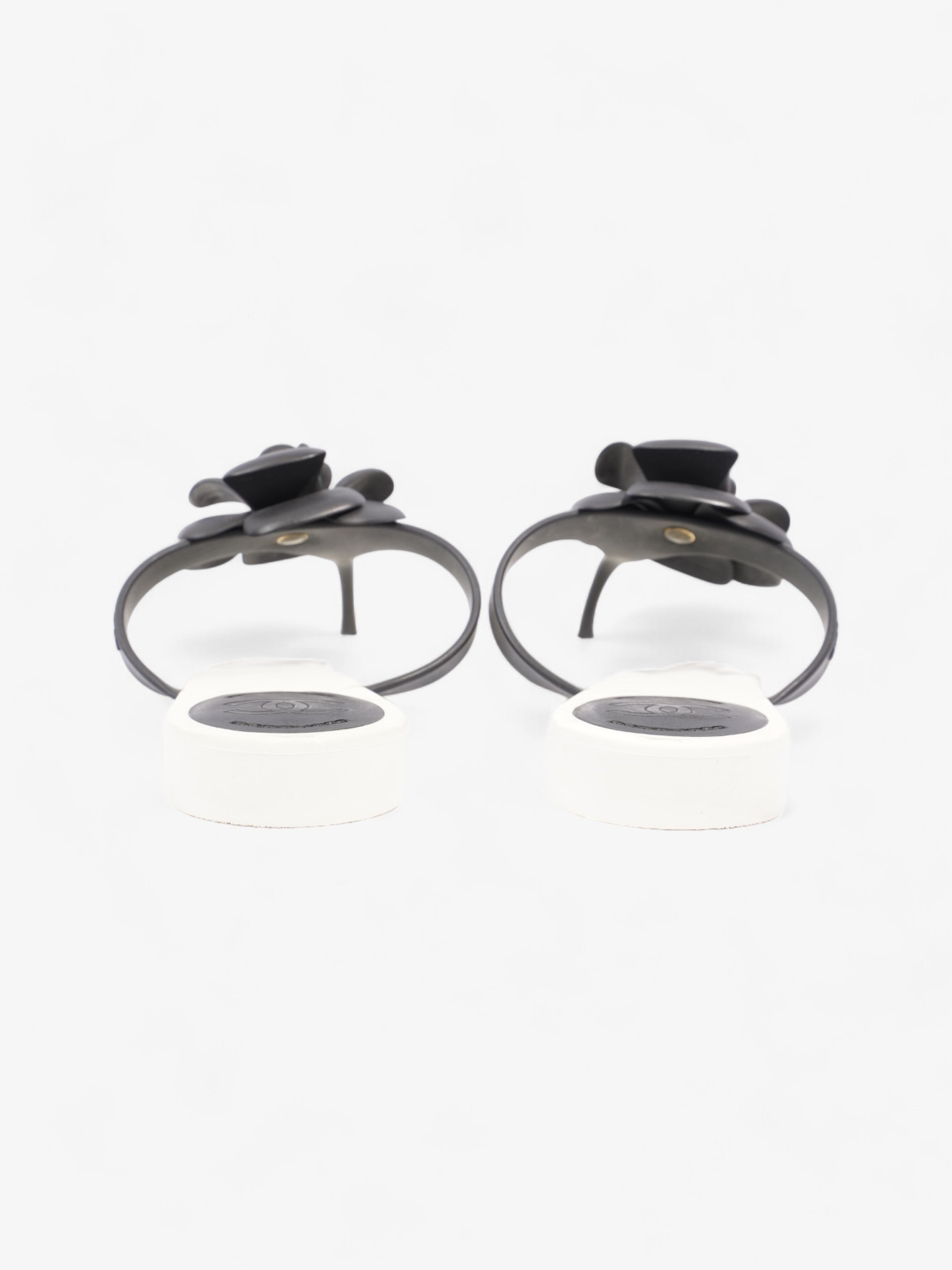 Chanel Camellia White / Black Rubber EU 40 UK 7