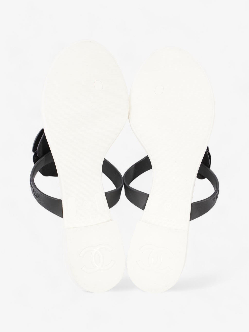 Chanel Camellia White / Black Rubber EU 40 UK 7