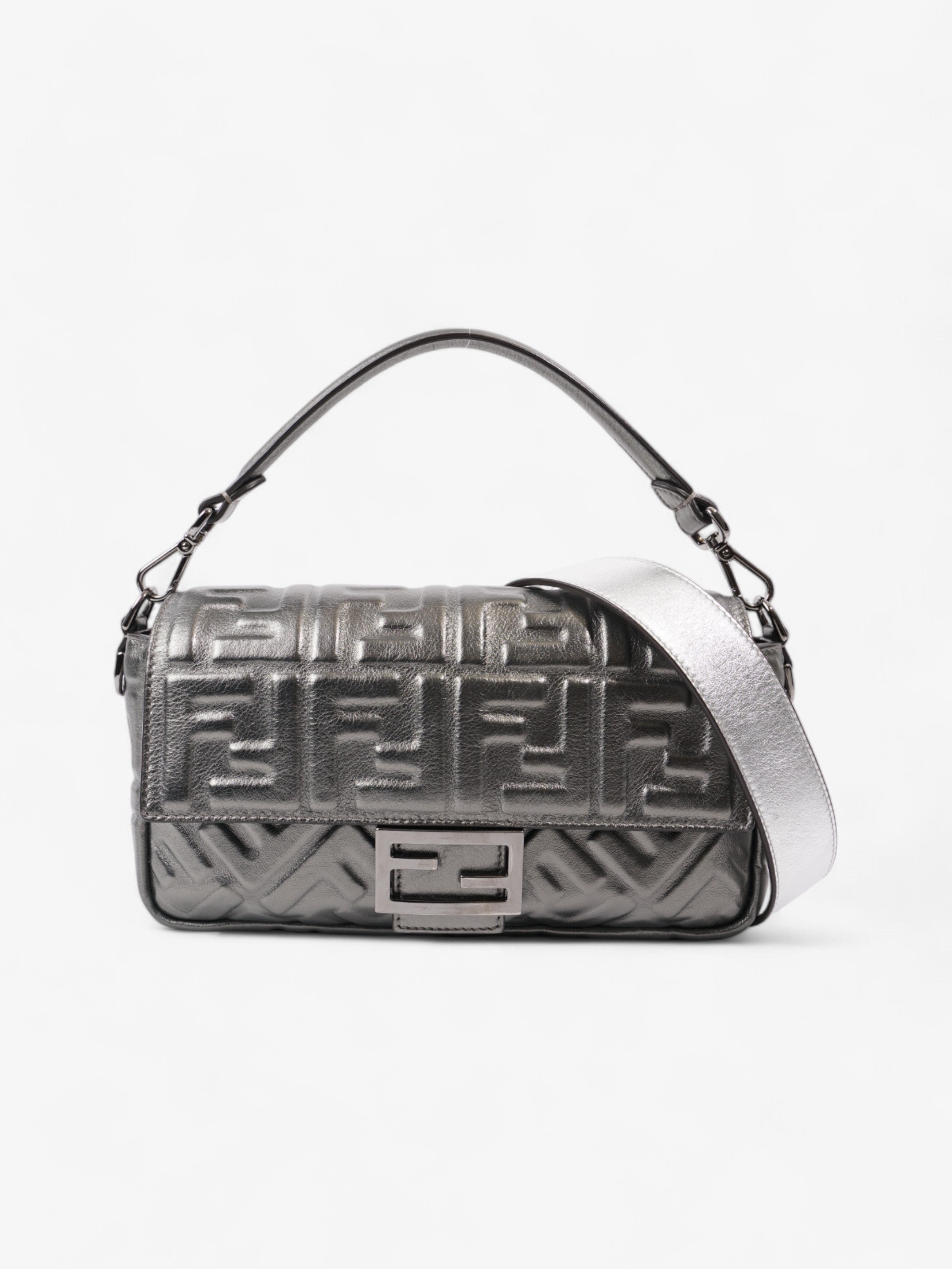 Fendi Baguette Metallic Lambskin Leather Medium
