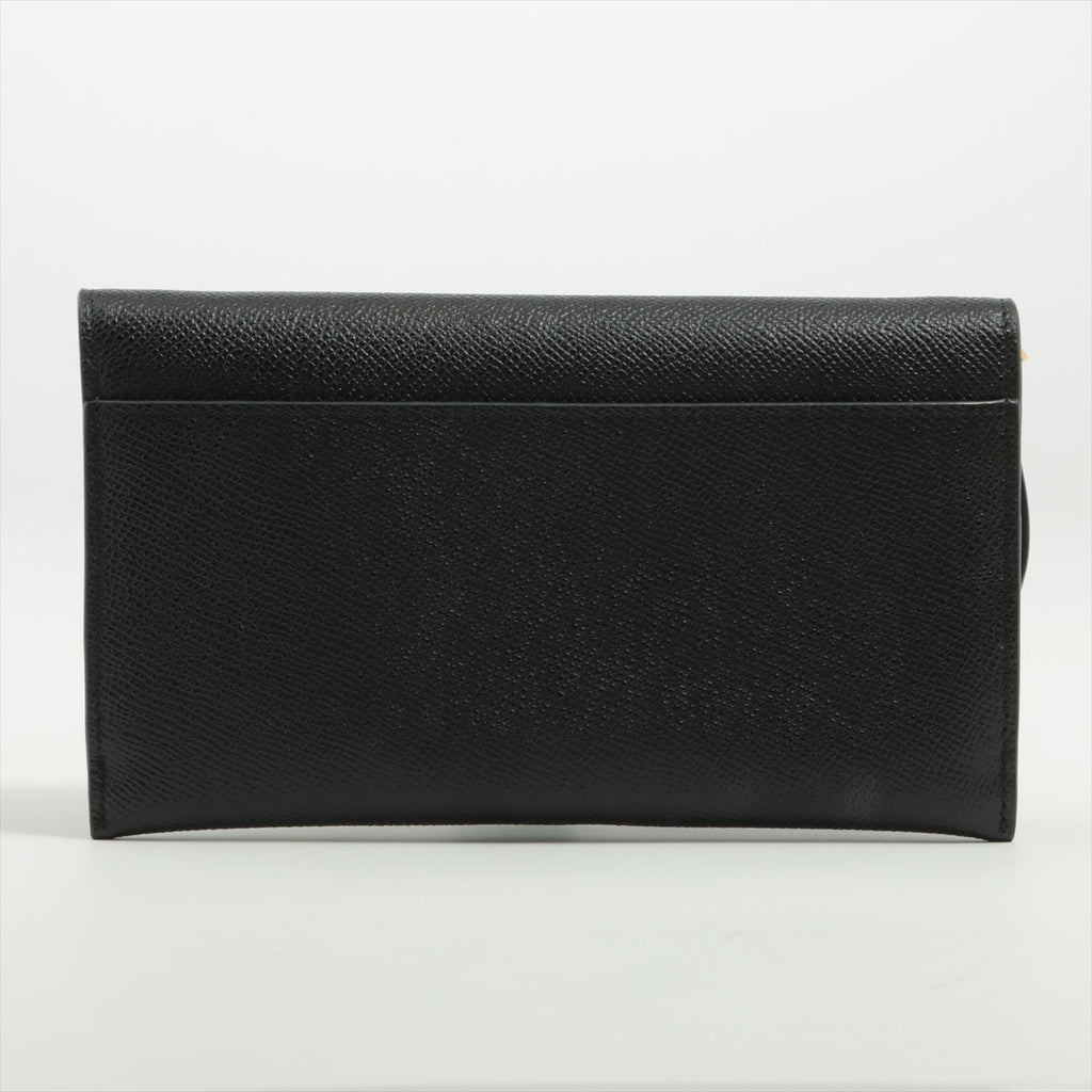 Christian Dior Saddle Leather Chain Wallet Black