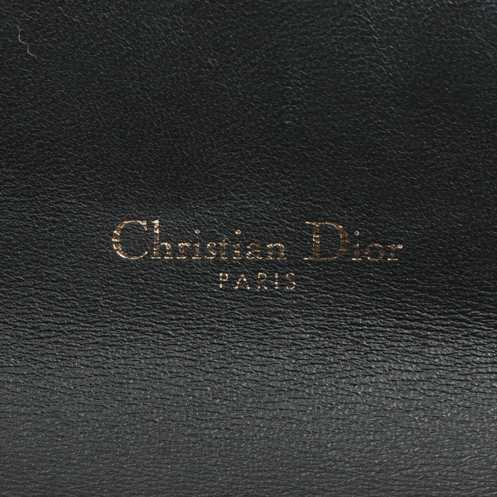 Christian Dior Saddle Leather Chain Wallet Black