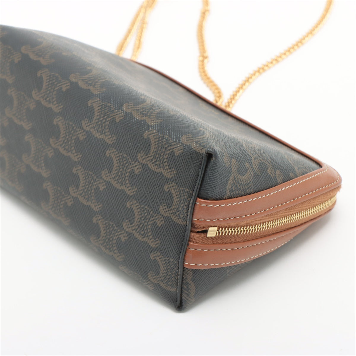 Celine Triomphe Canvas Clutch on Chain