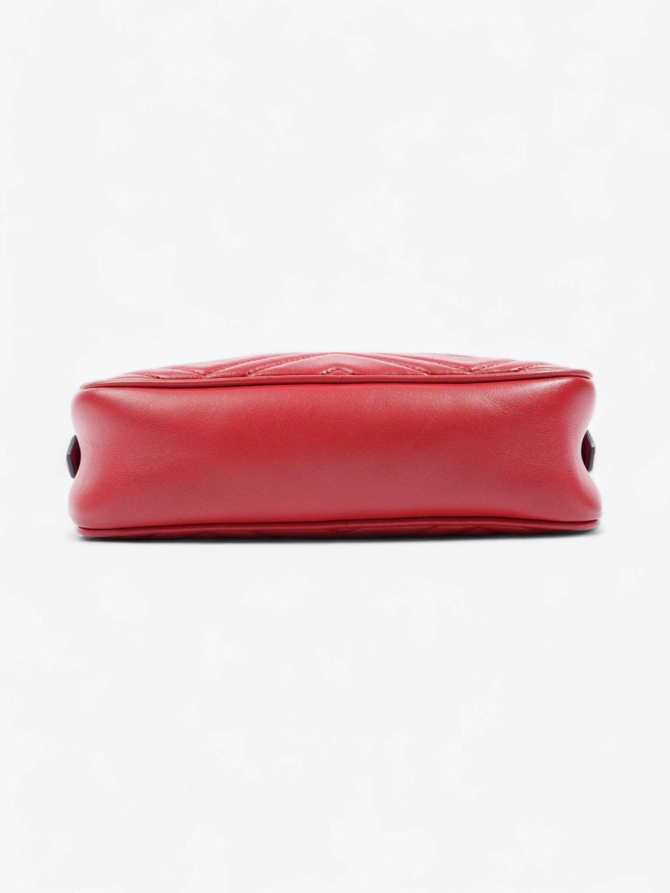 Gucci GG Marmont Zip Red Matelasse Leather Small