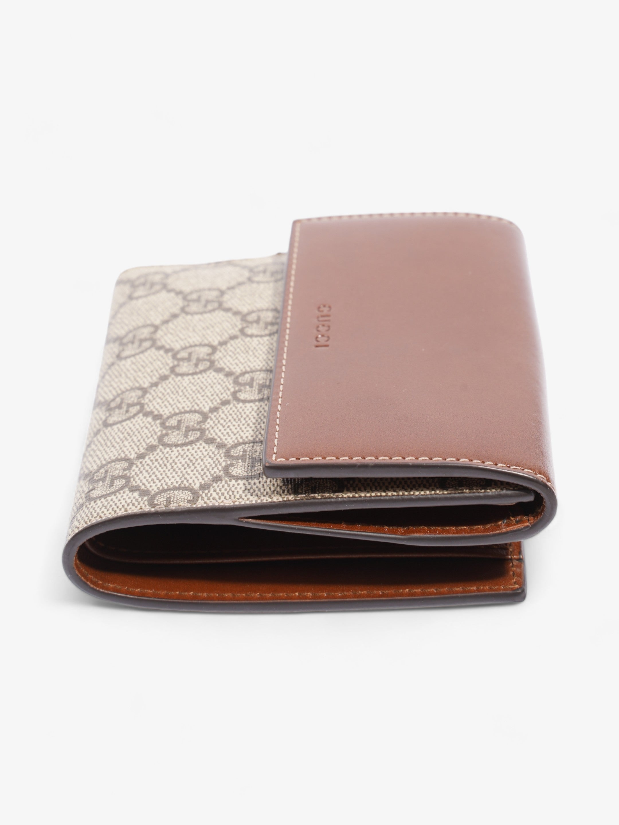 Gucci French Flap Wallet GG Supreme / Brown Canvas