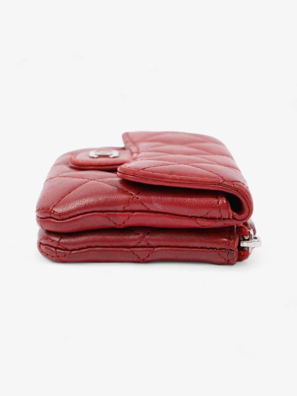 Chanel Coin Purse Red Lambskin Leather