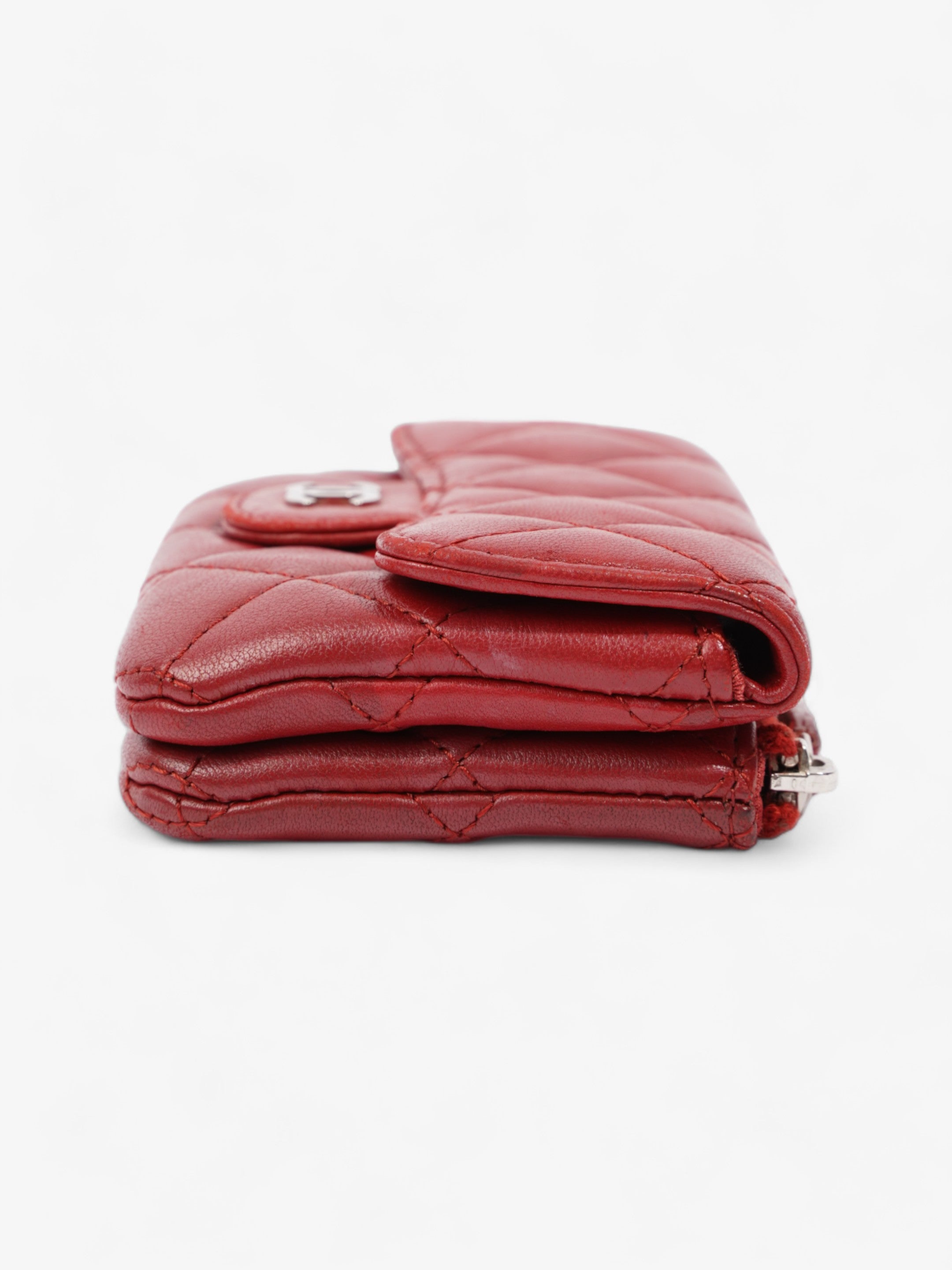 Chanel Coin Purse Red Lambskin Leather
