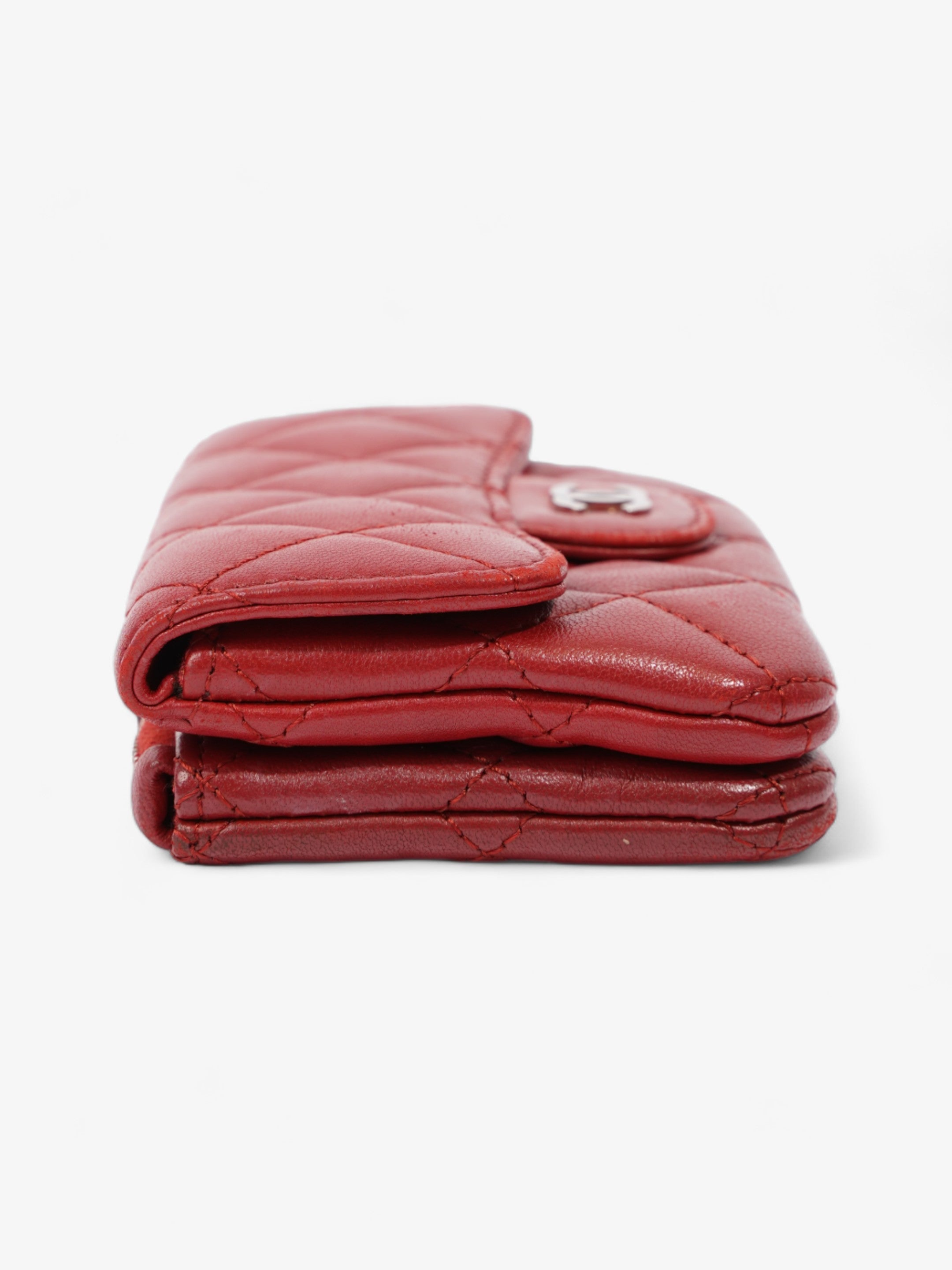Chanel Coin Purse Red Lambskin Leather
