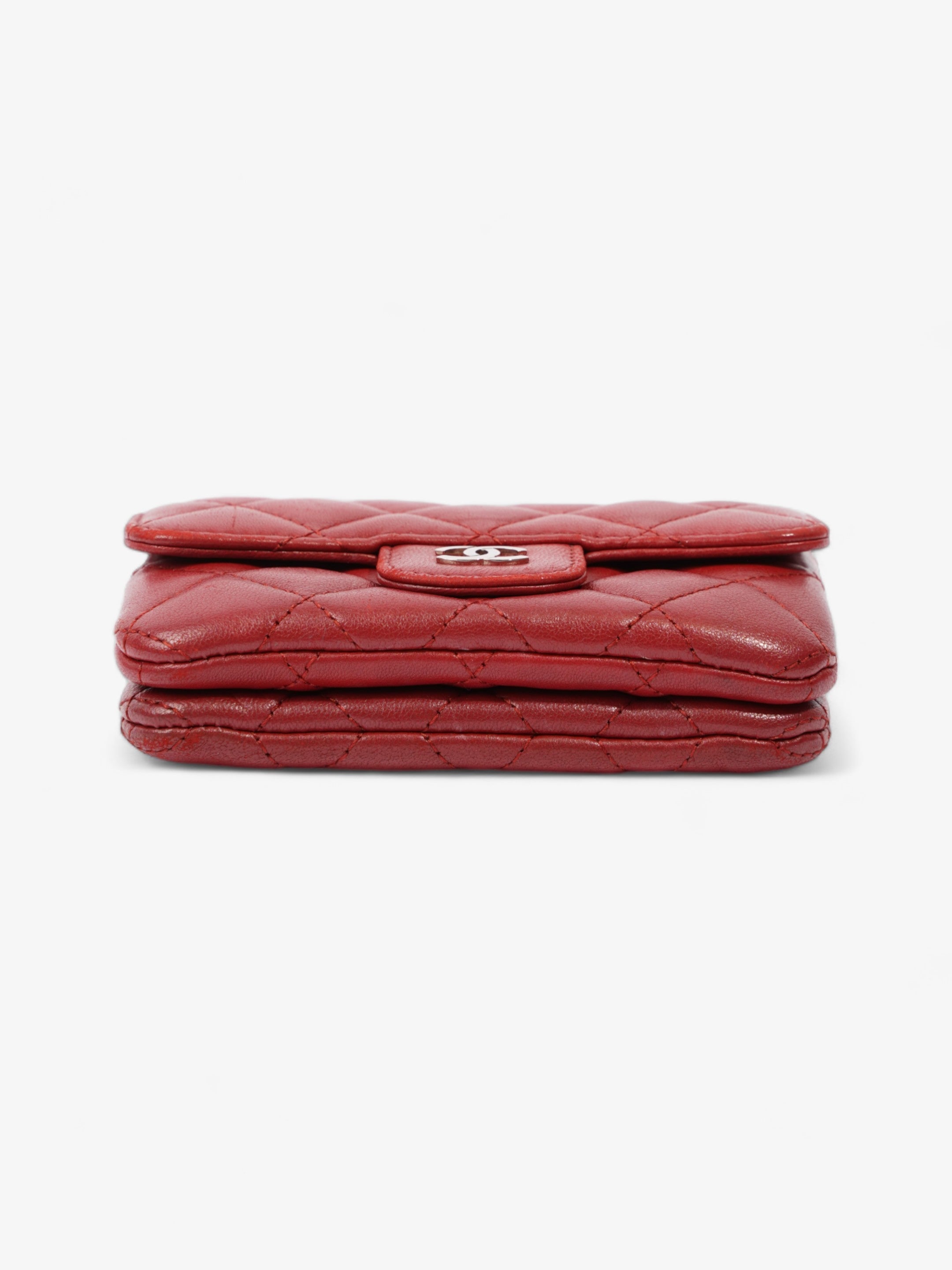 Chanel Coin Purse Red Lambskin Leather