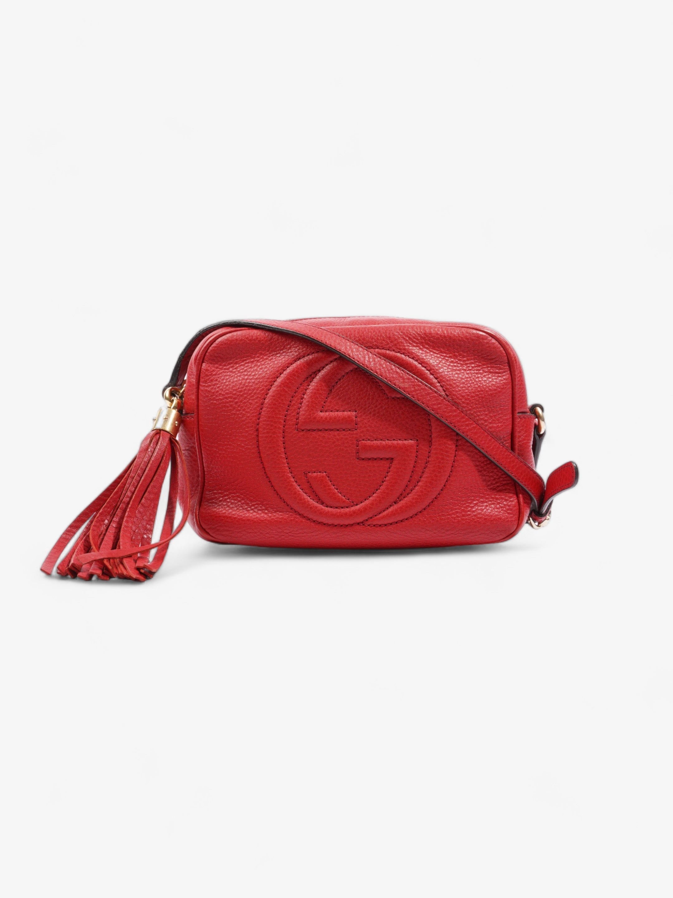 Gucci Soho Leather Shoulder bag Red Red Small
