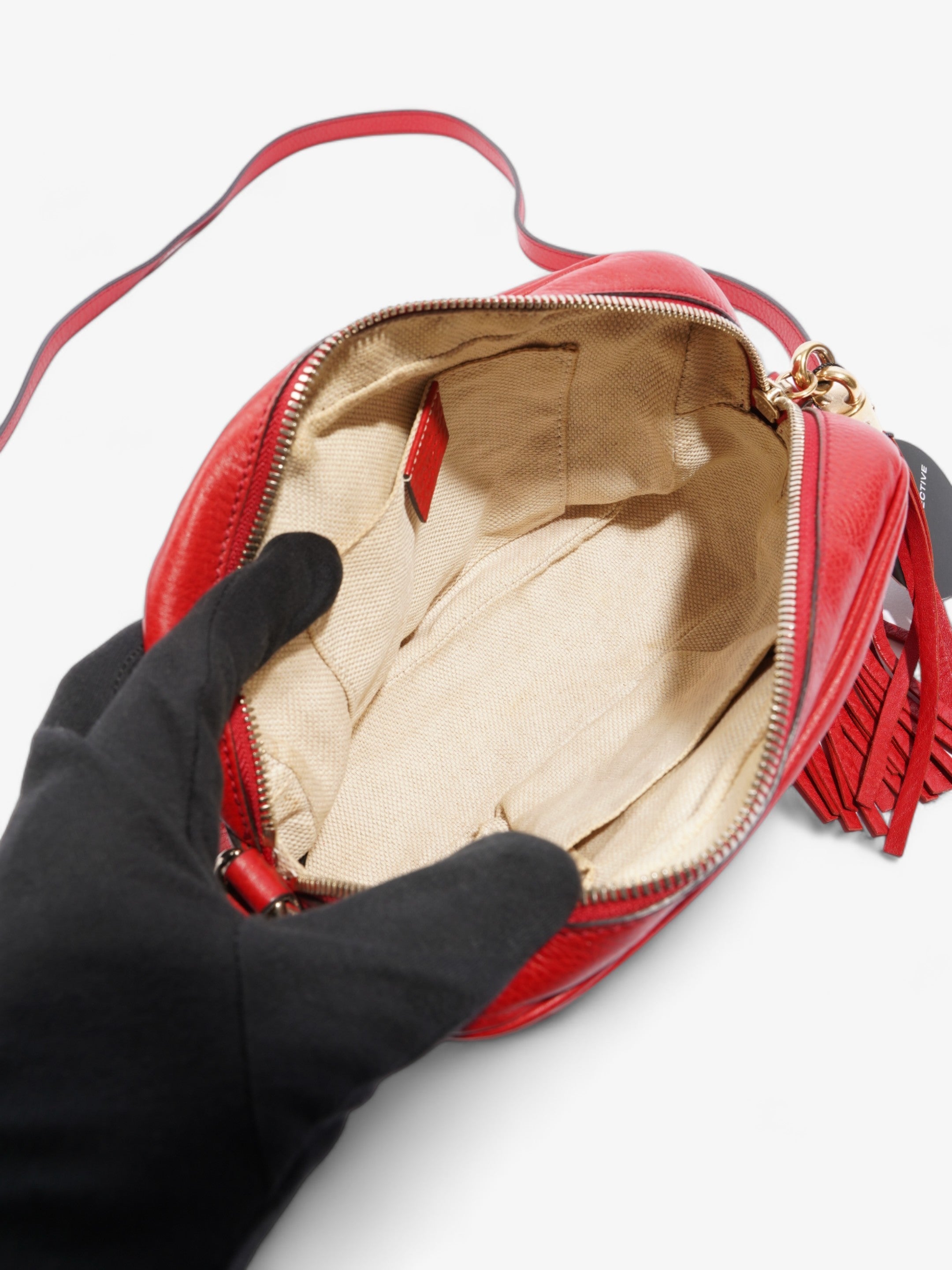 Gucci Soho Leather Shoulder bag Red Red Small