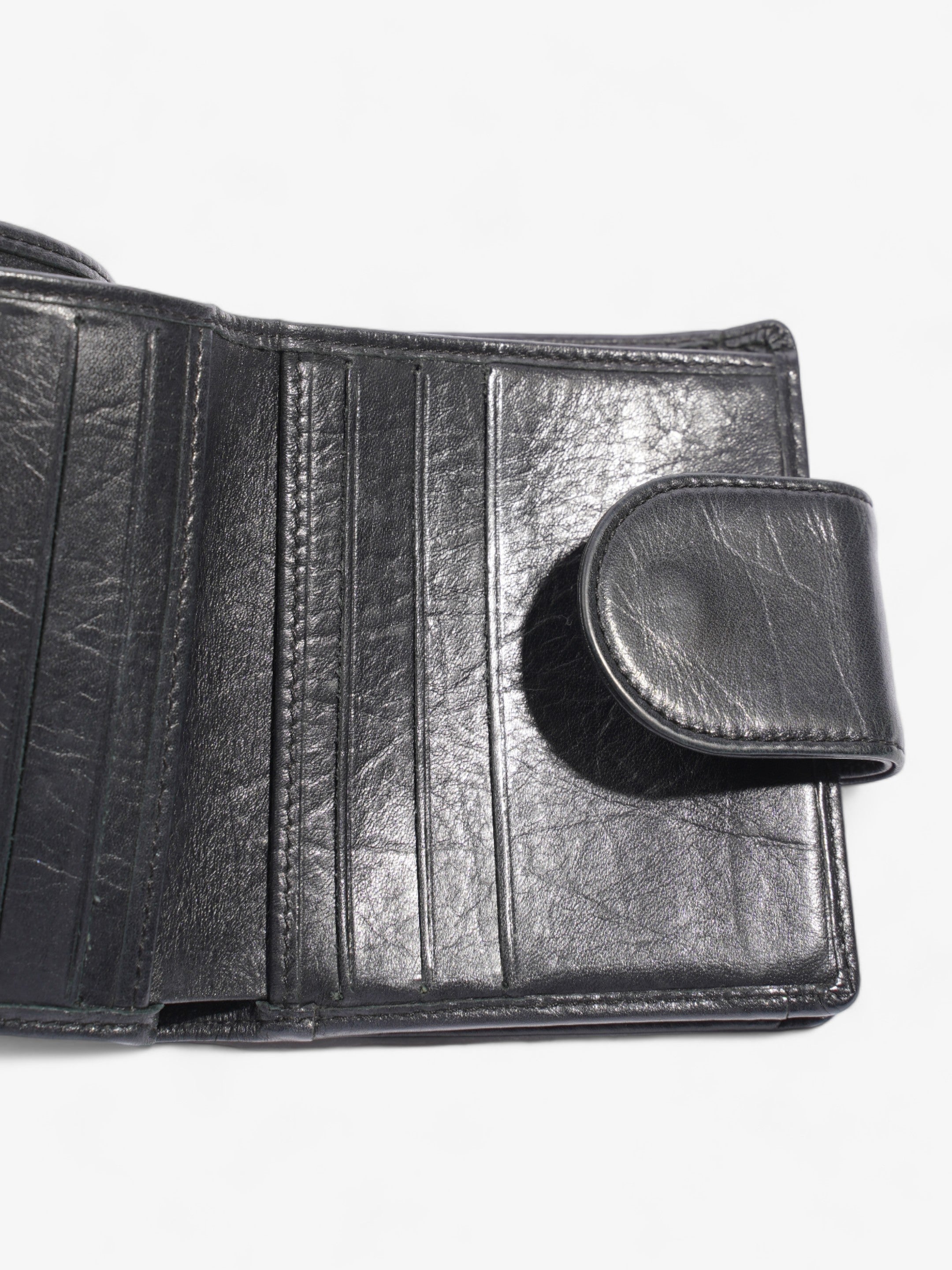 Chanel Cambon Lambskin Compact Wallet Black Lambskin Leather