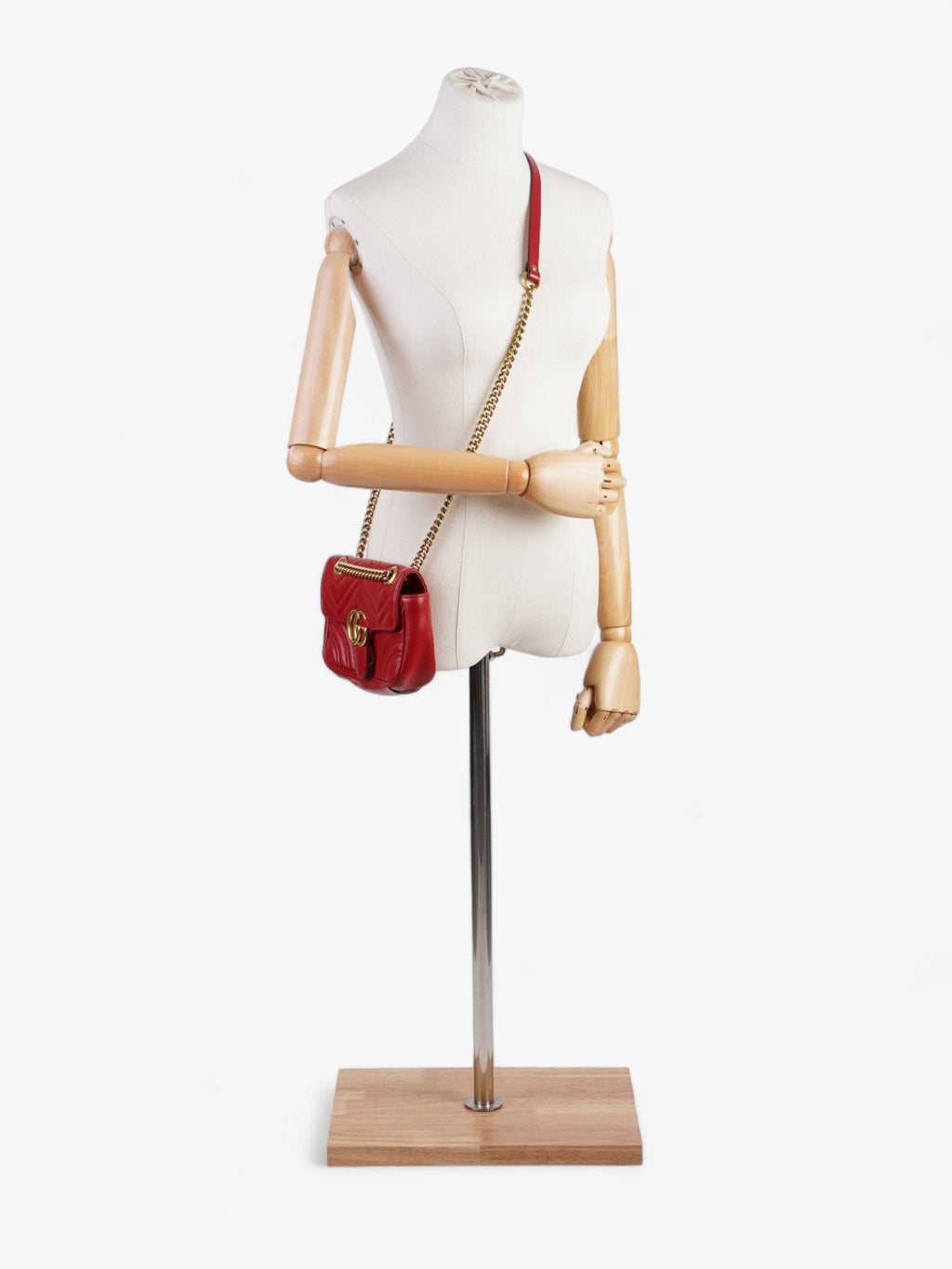 Gucci Marmont Flap Red Matelasse Leather Small