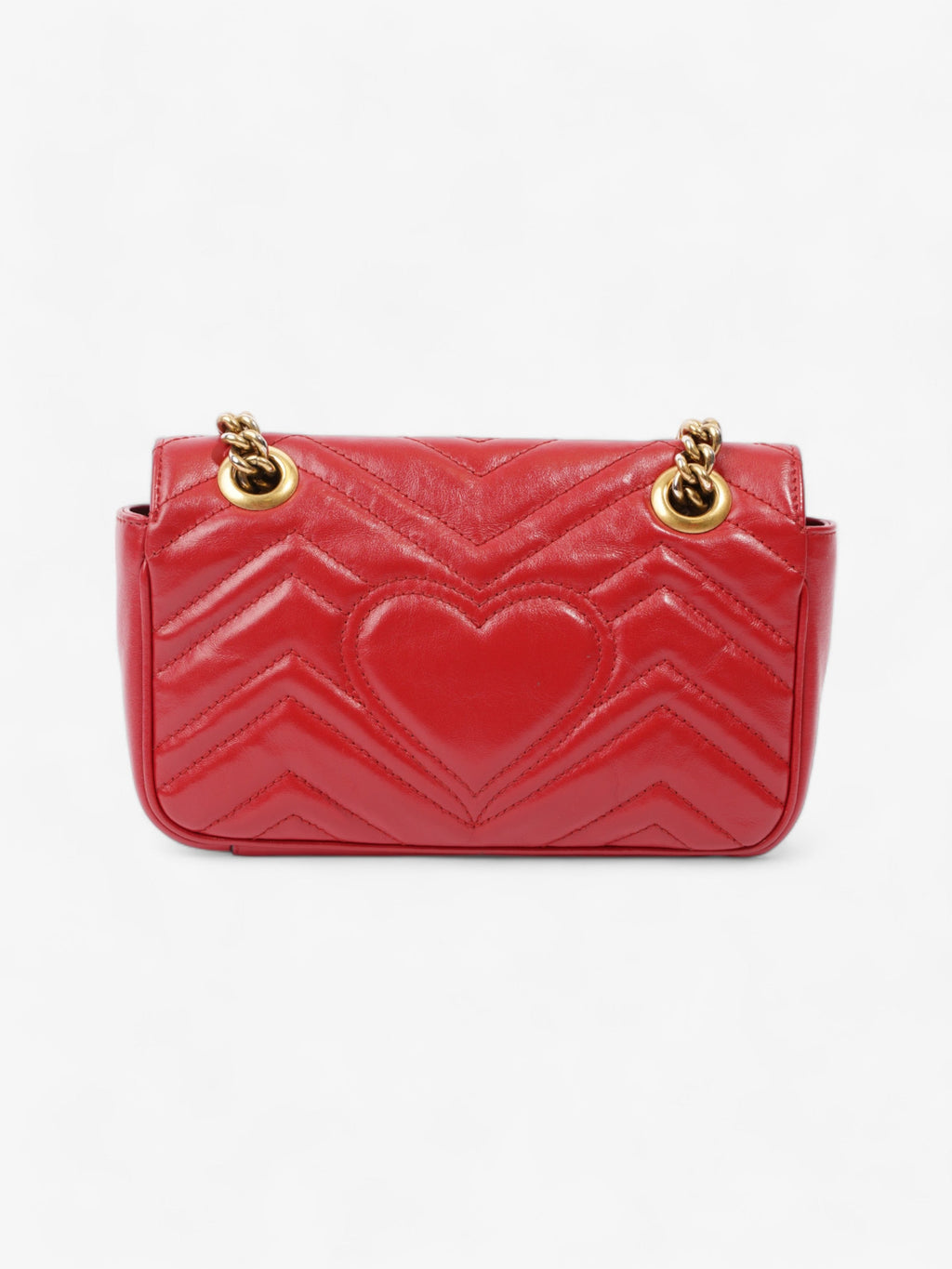 Gucci Marmont Flap Red Matelasse Leather Small
