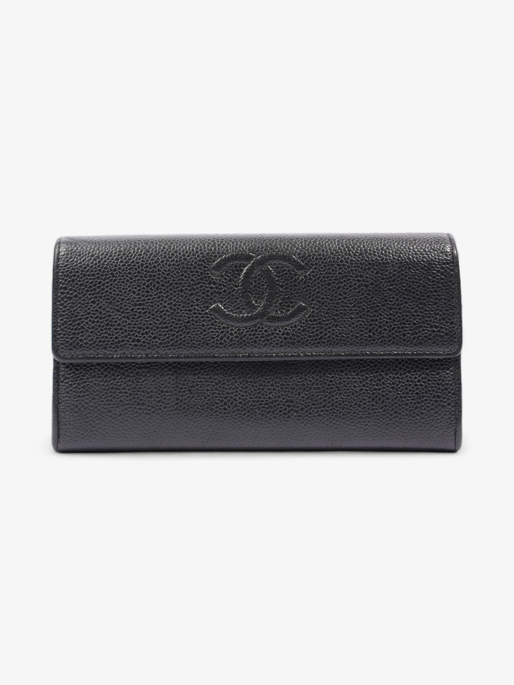 Chanel Coco Mark Caviar Wallet Black Black Caviar Leather