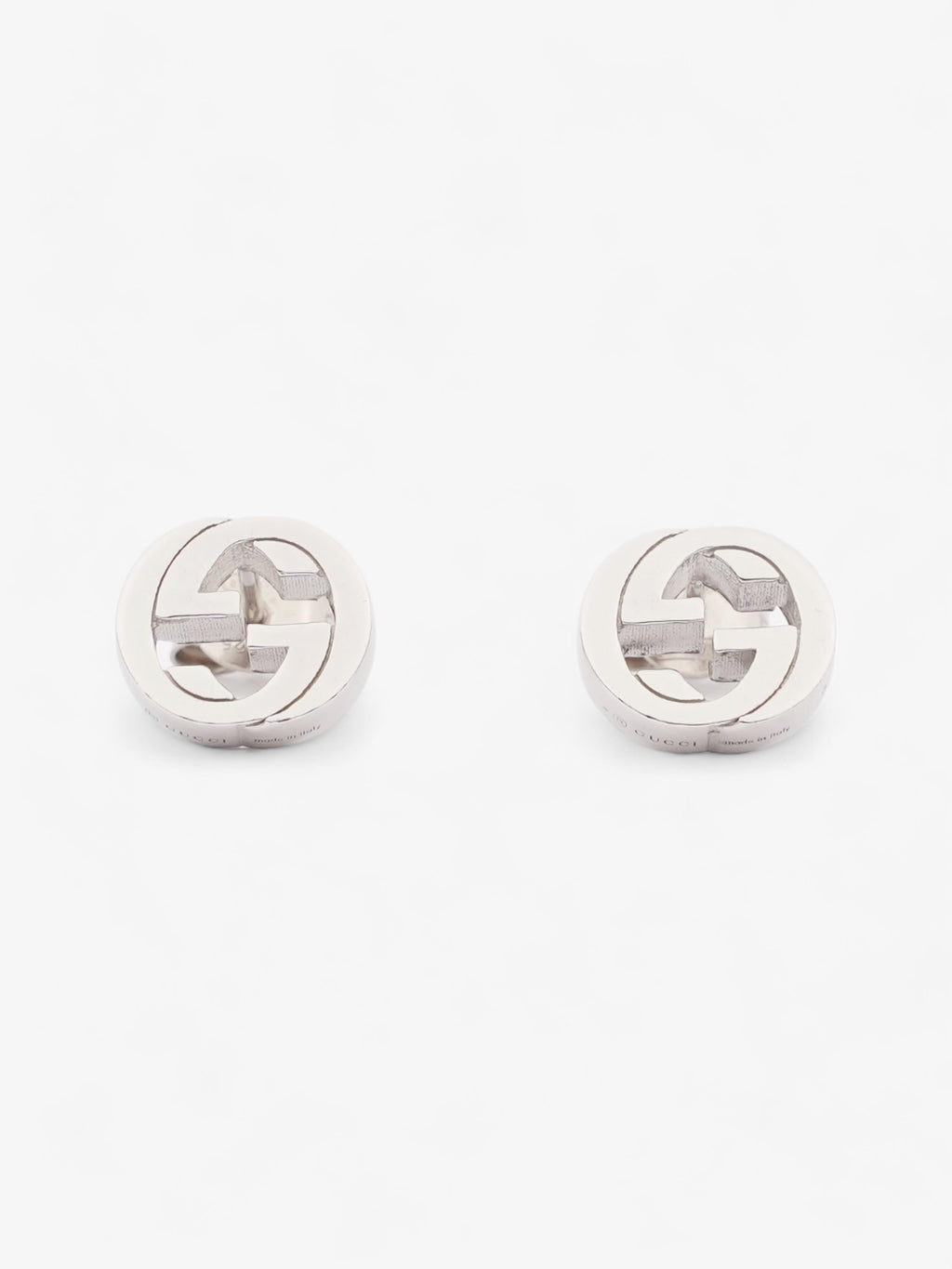 Gucci Interlocking Earrings Silver Silver Sterling